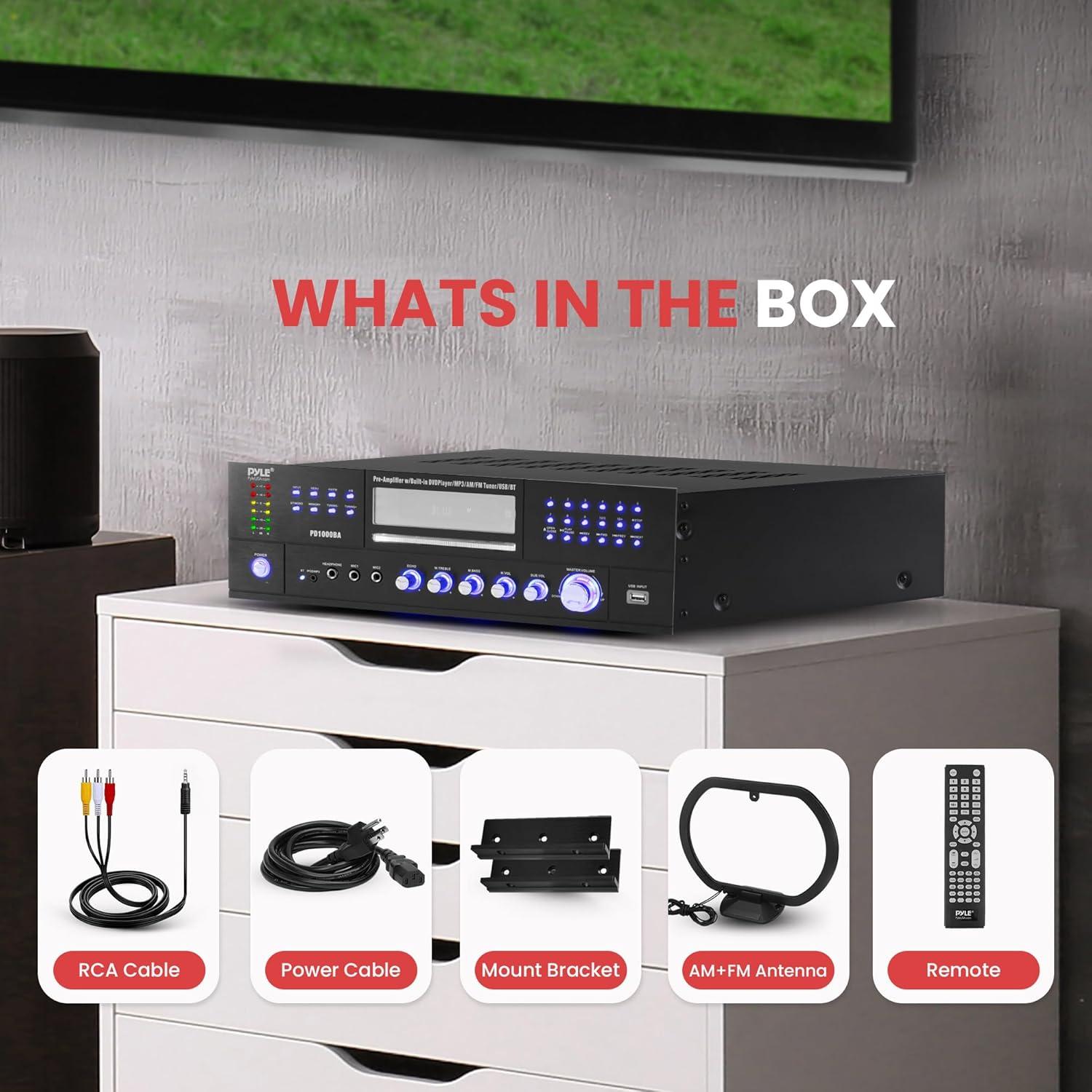 Amplificador de Potencia Inalámbrico Pyle PD1000BA - 1000W 4 Canales