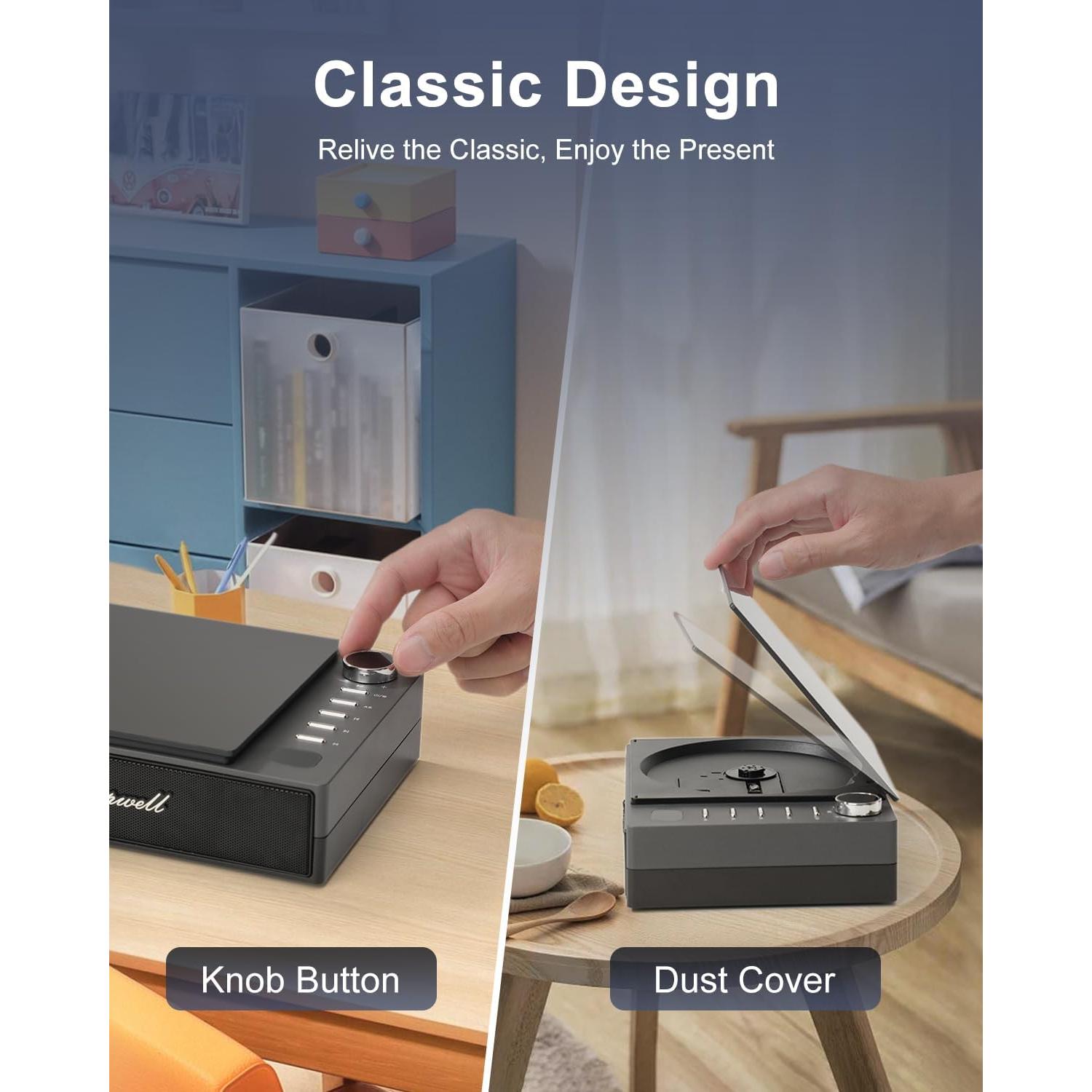 Reproductor de CD Portátil Leapwell Bluetooth USB FM Negro