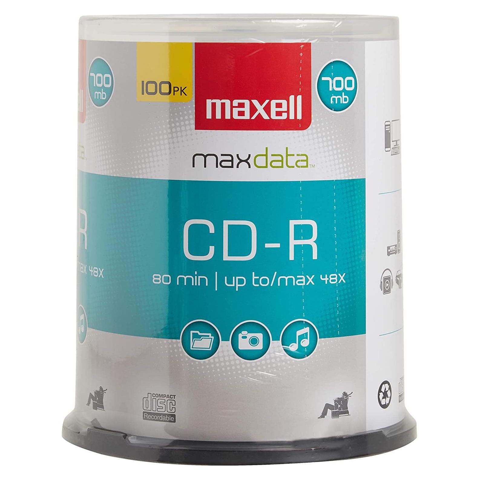 CDs Grabables Maxell 648200 - 100 Discos 700MB 80 Minutos