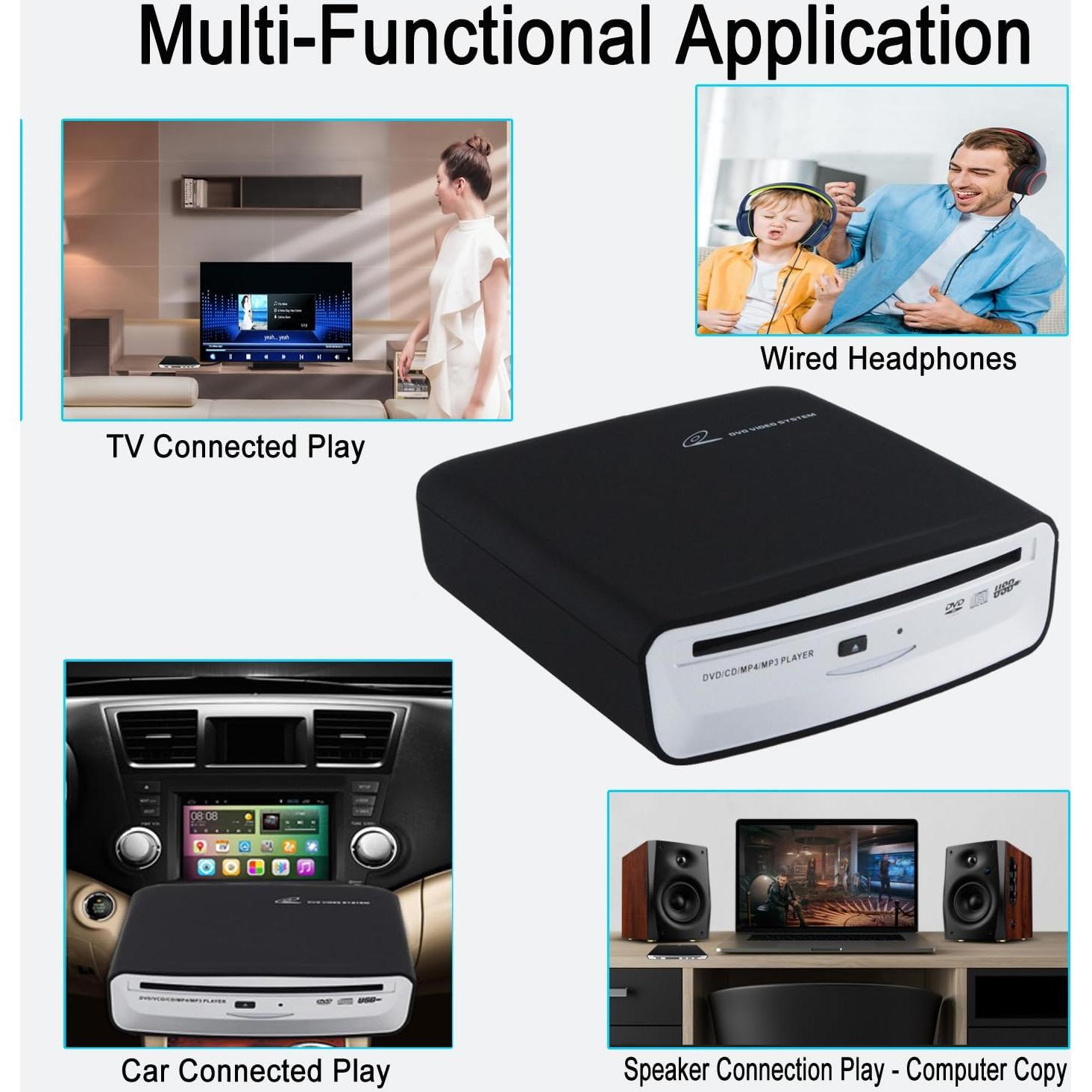 Reproductor de CD Portátil para Coche Ploveyy USB AUX 0.7kg