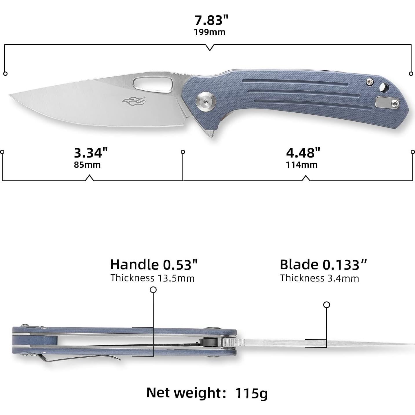 Cuchillo de bolsillo Firebird FH921-GY acero D2 plegable gris