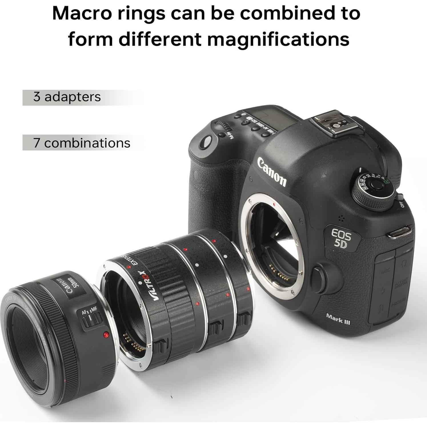 Anillo Adaptador VILTROX DG-C Tubos de Extensión Macro Canon