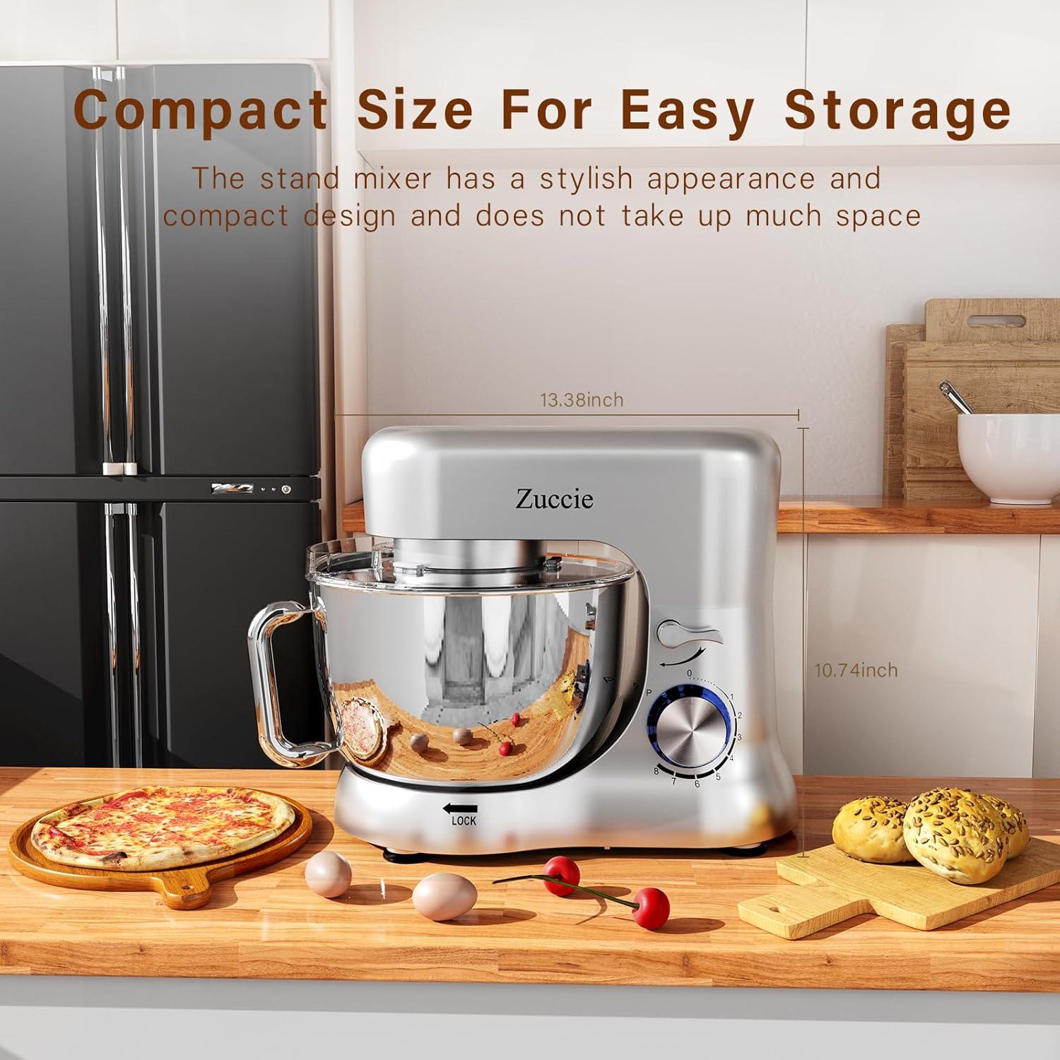 Batidora de pie eléctrica Zuccie 4.8QT 380W 8 velocidades