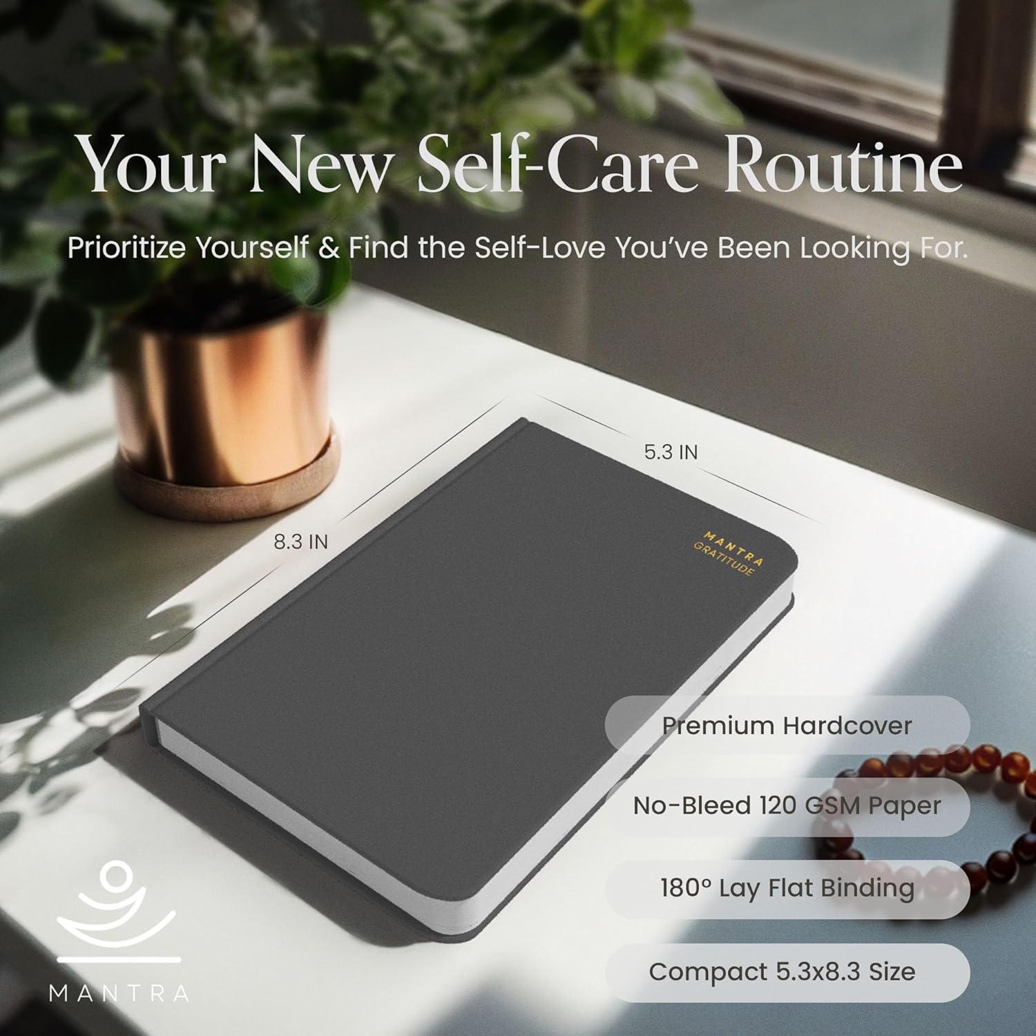 Diario de Gratitud Planificador Mantra - Negro A5 21x14.7 cm