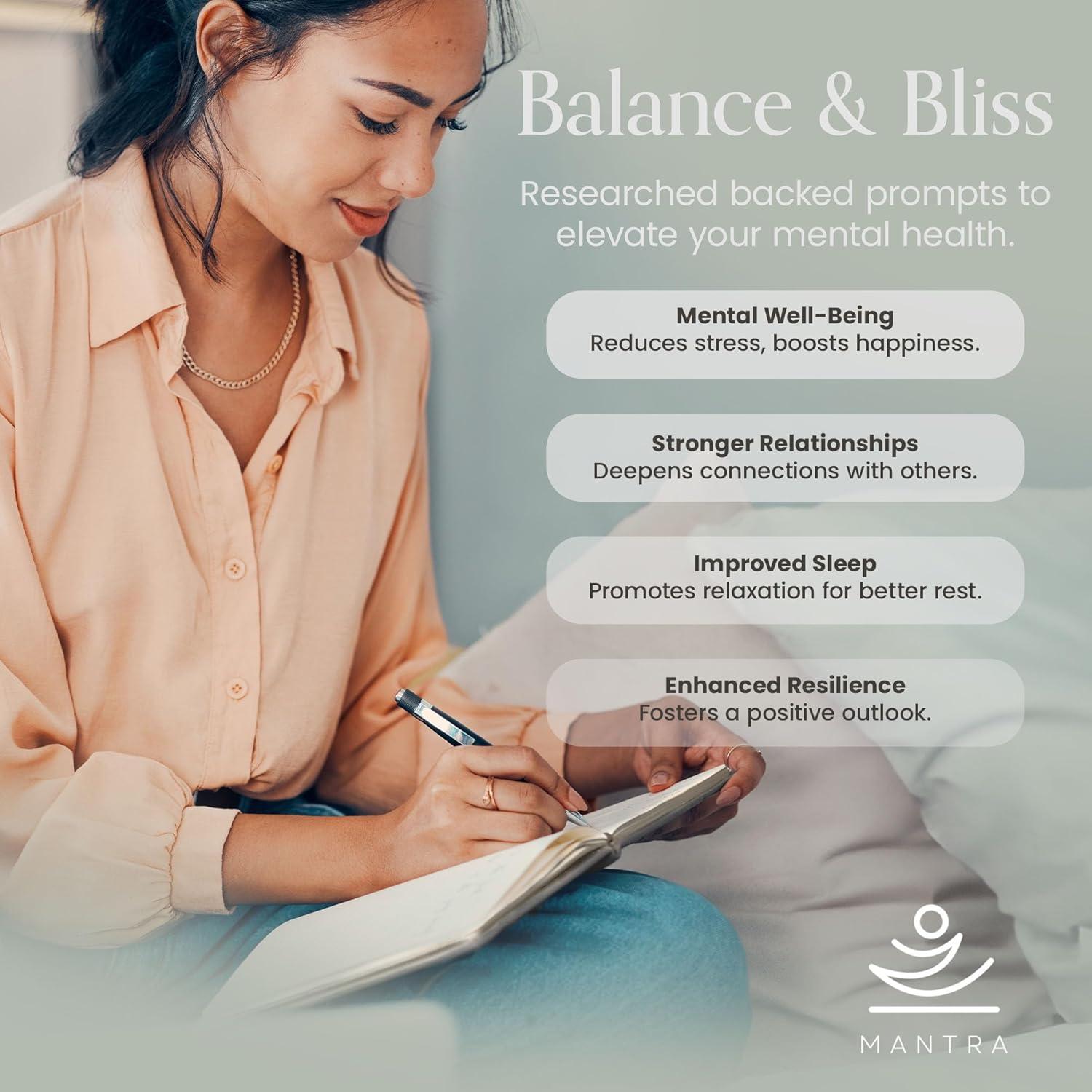 Diario de Gratitud Planificador Mantra - Negro A5 21x14.7 cm