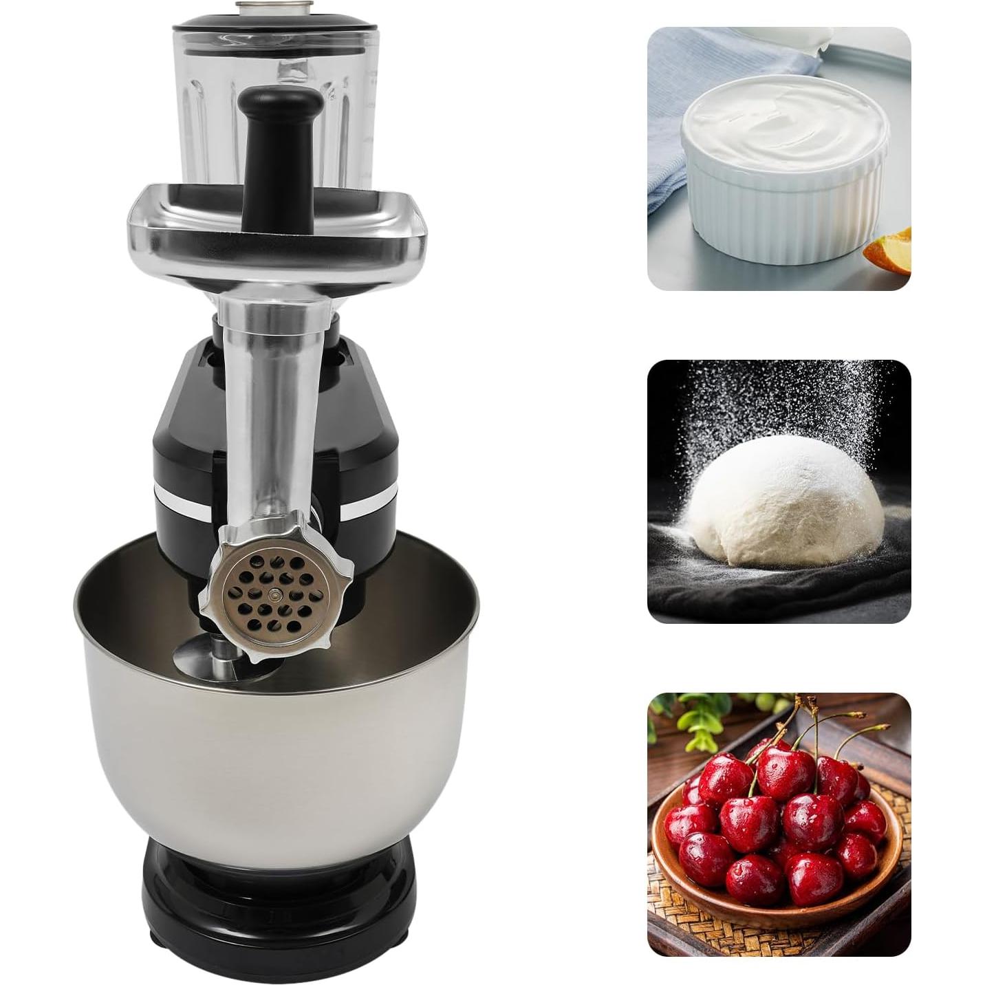 Batidora de pie multifuncional 700W 6.34L 6 velocidades negra