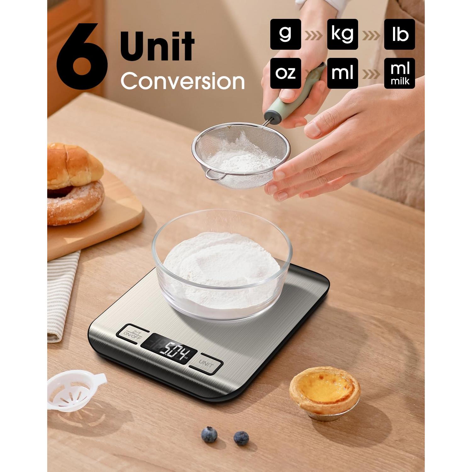 Balanza de Cocina Digital Mik-Nana 10 kg Plata LCD 6 Unidades