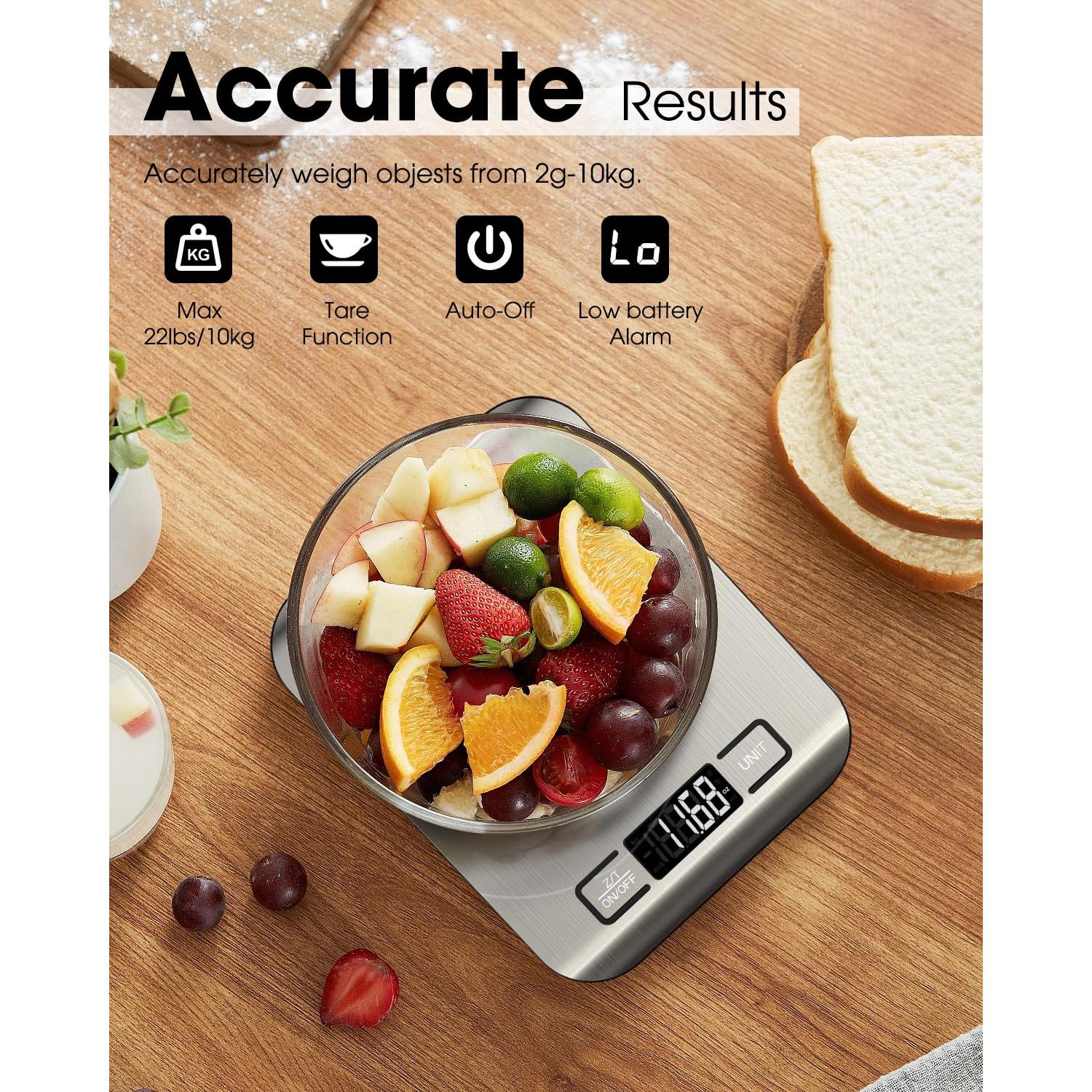 Balanza de Cocina Digital Mik-Nana 10 kg Plata LCD 6 Unidades