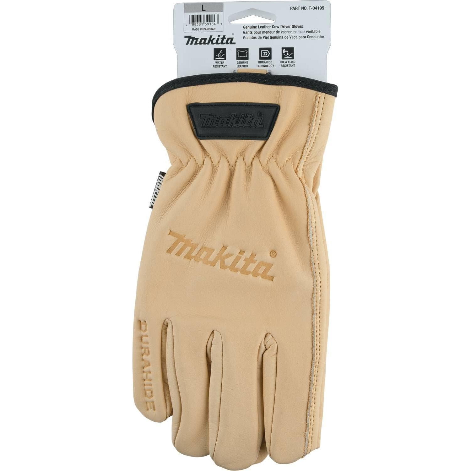 Guantes de Conductor de Cuero Genuino Makita T-04195 Grande