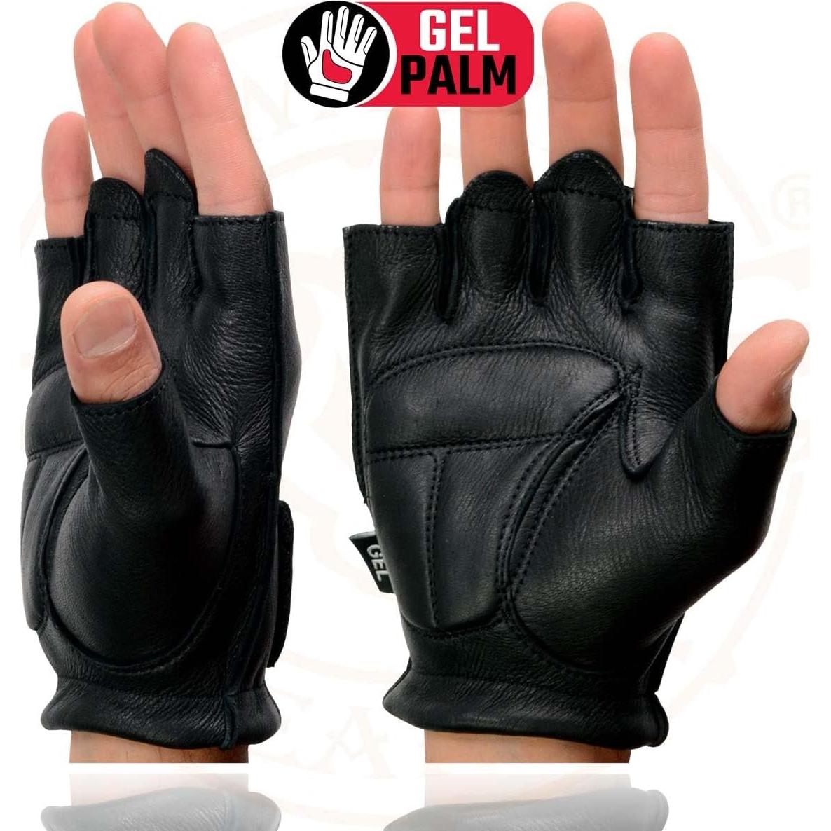 Guantes de Motocicleta Milwaukee Leather SH850 Cuero Negro X-Pequeño