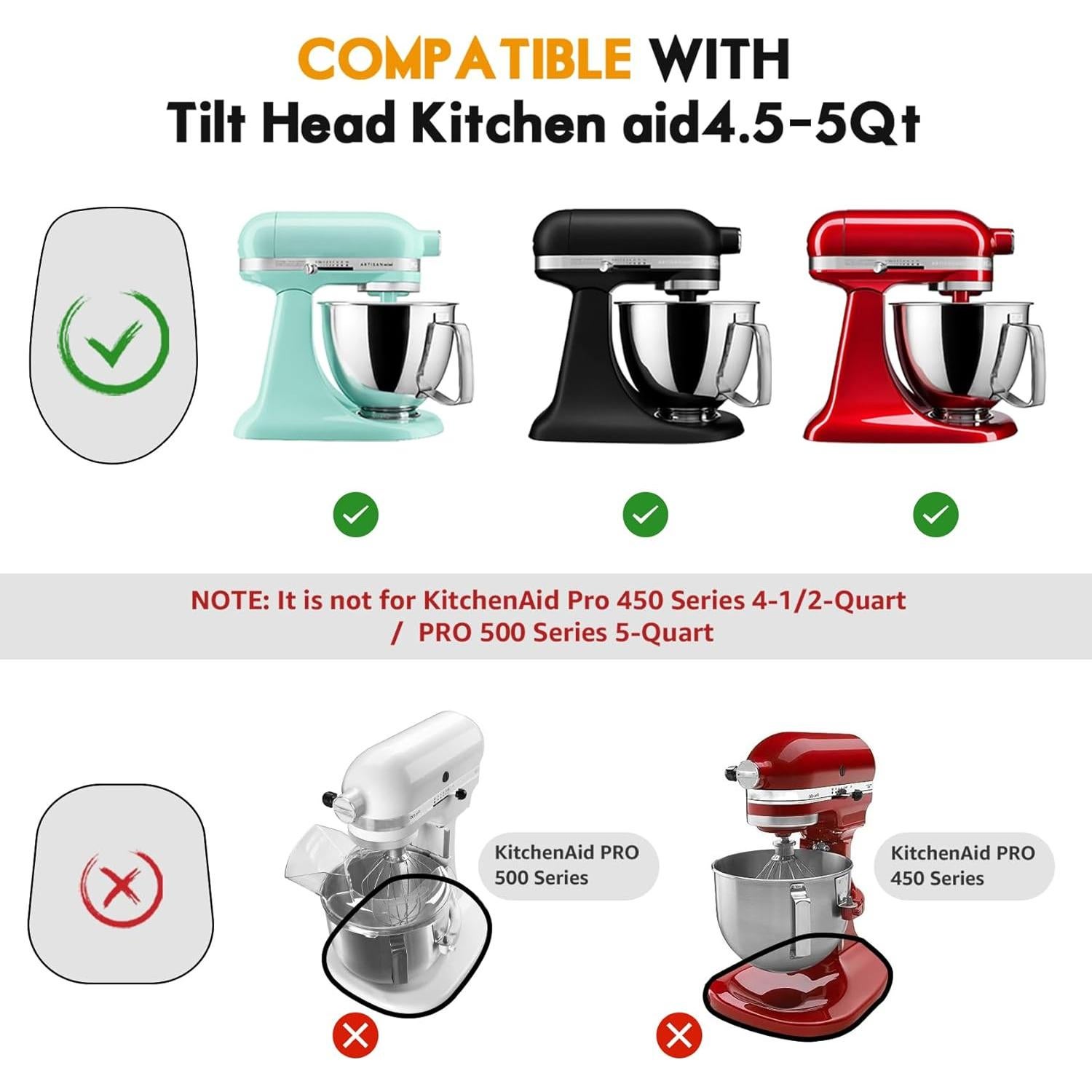 Tabla Deslizante de Bambú JAYOBGO para Batidora Kitchen Aid 4.5-5 Qt