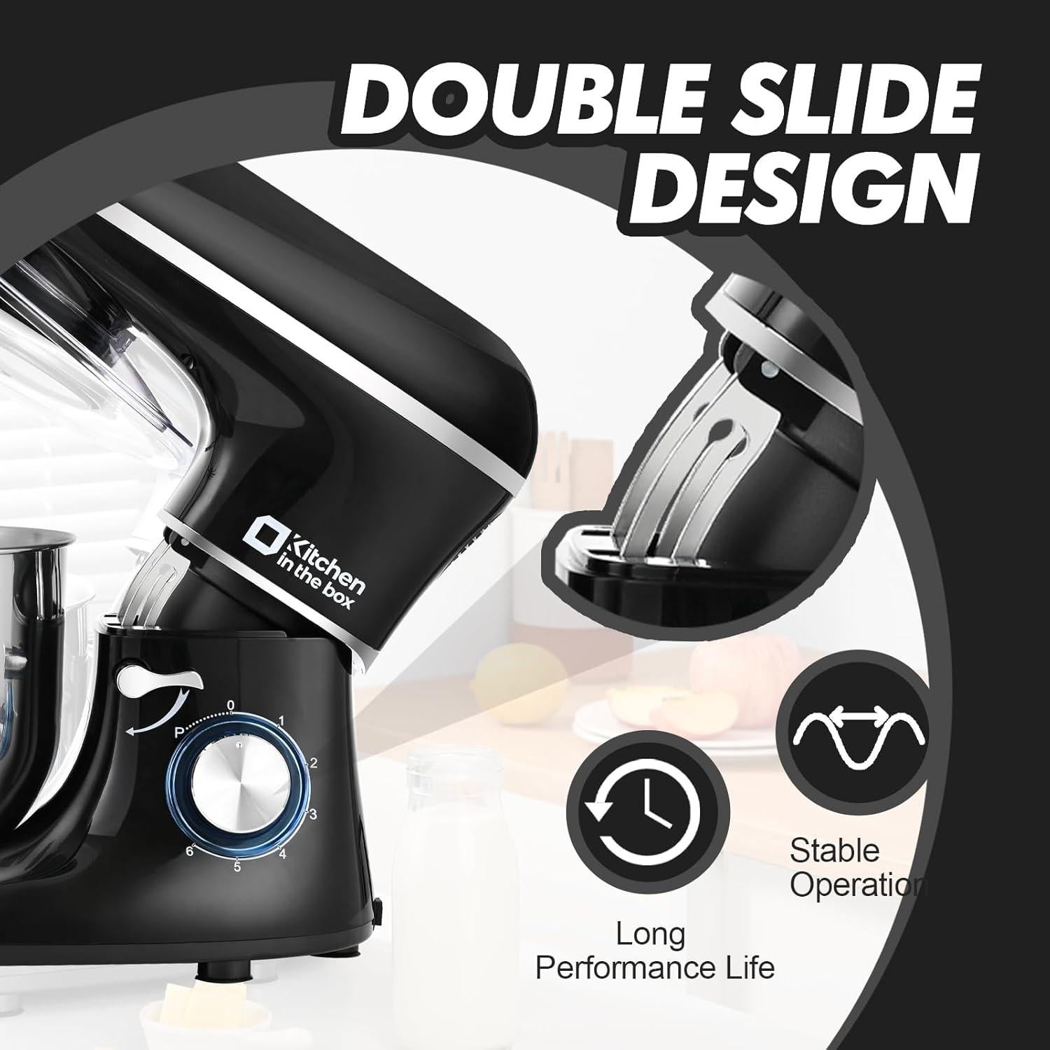 Batidora de pie Kitchen in the Box KSM62 6.5L 660W Negra