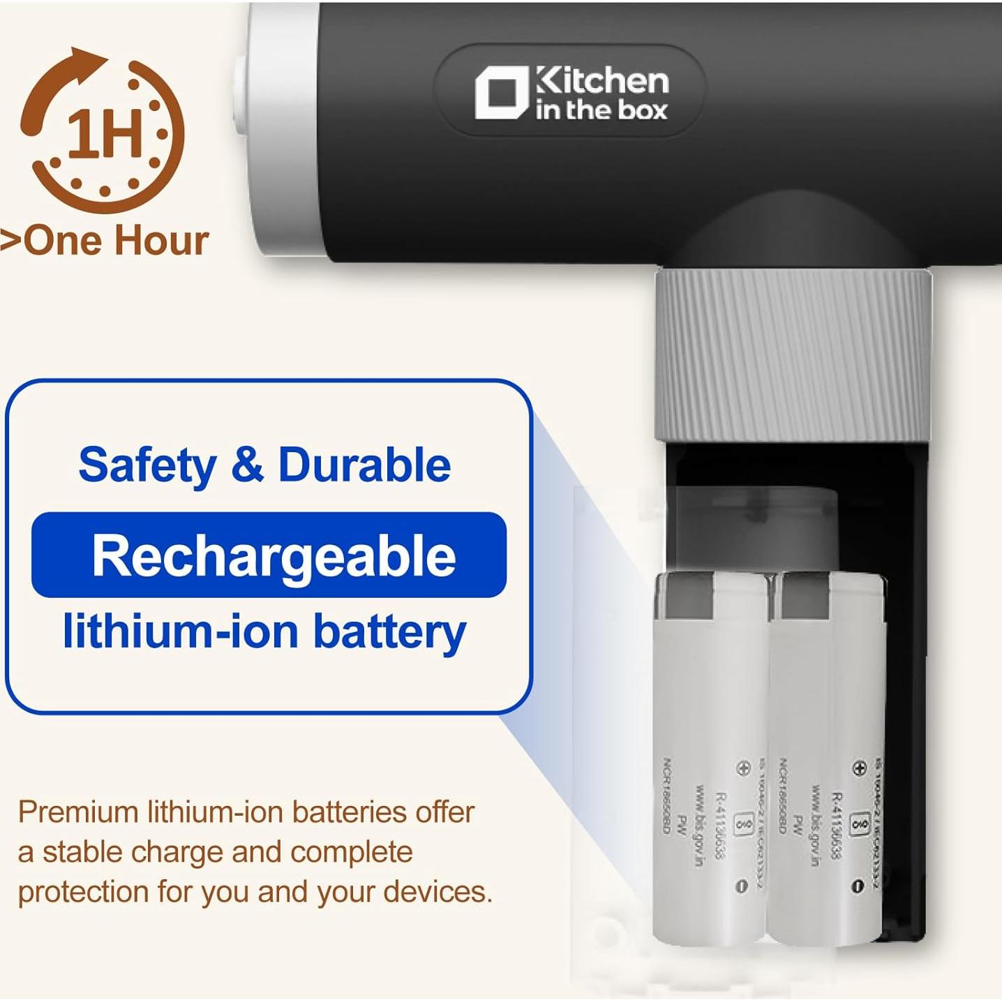 Batidora de Mano Recargable Cocina en la Caja HM01Pro 6 Velocidades