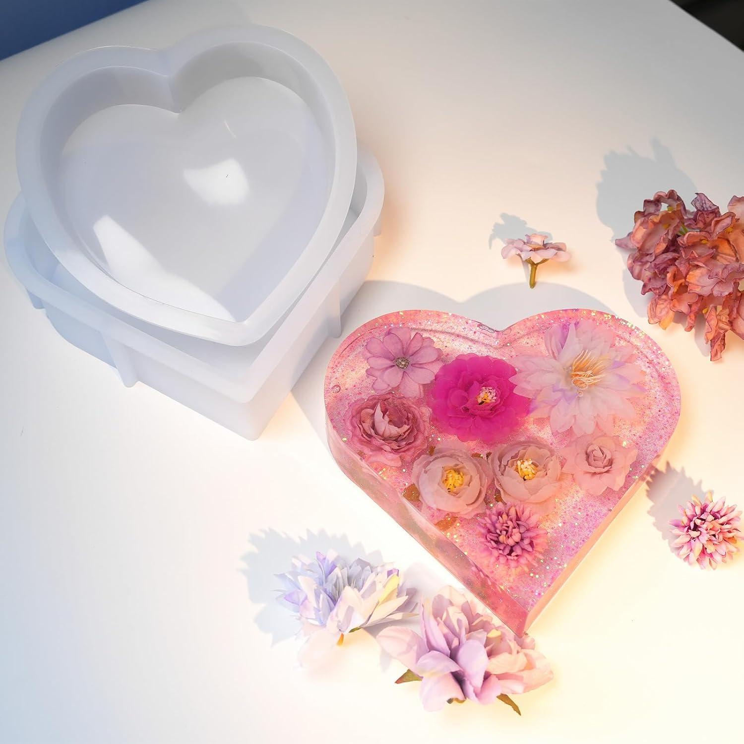 Moldes de Silicona Corazón AOEDEO 2 Pcs 21.8cm y 18.3cm