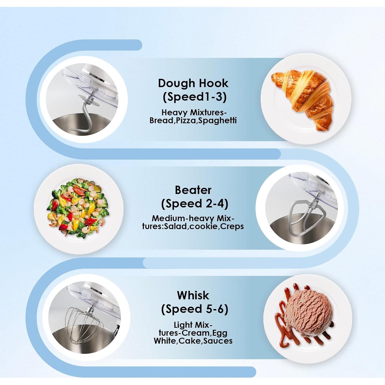 Batidora de pie Kitchen in the box KSM85 8.5L 900W Crema