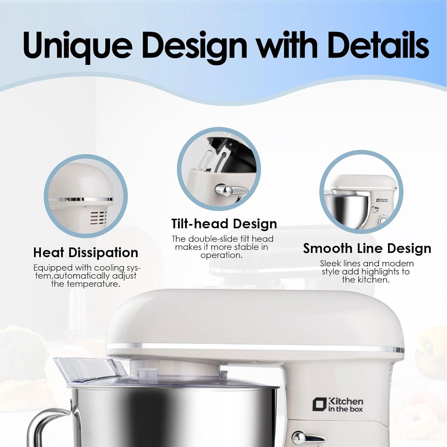 Batidora de pie Kitchen in the box KSM85 8.5L 900W Crema