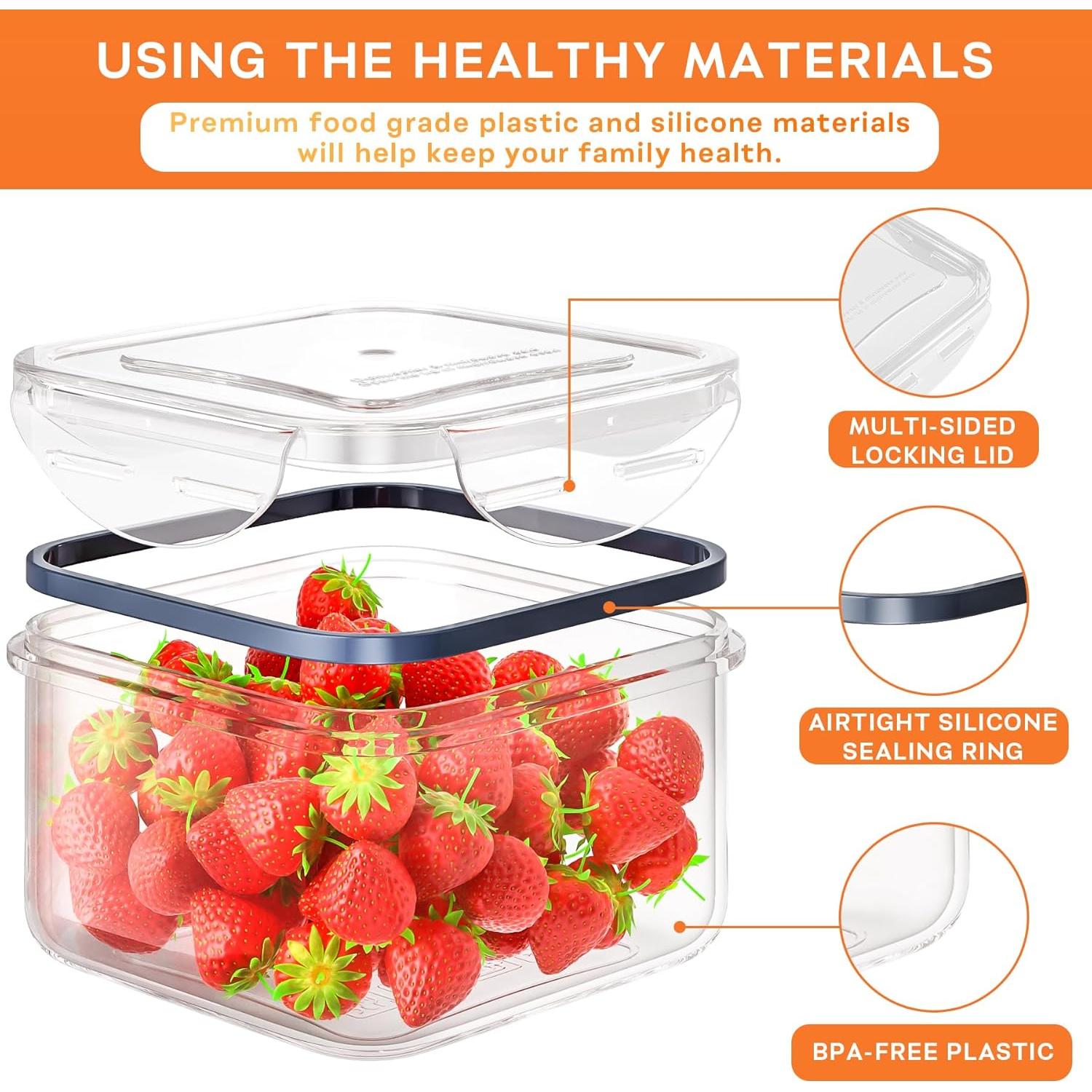 Contenedores de Almacenamiento de Alimentos Pony 20 Piezas Herméticos