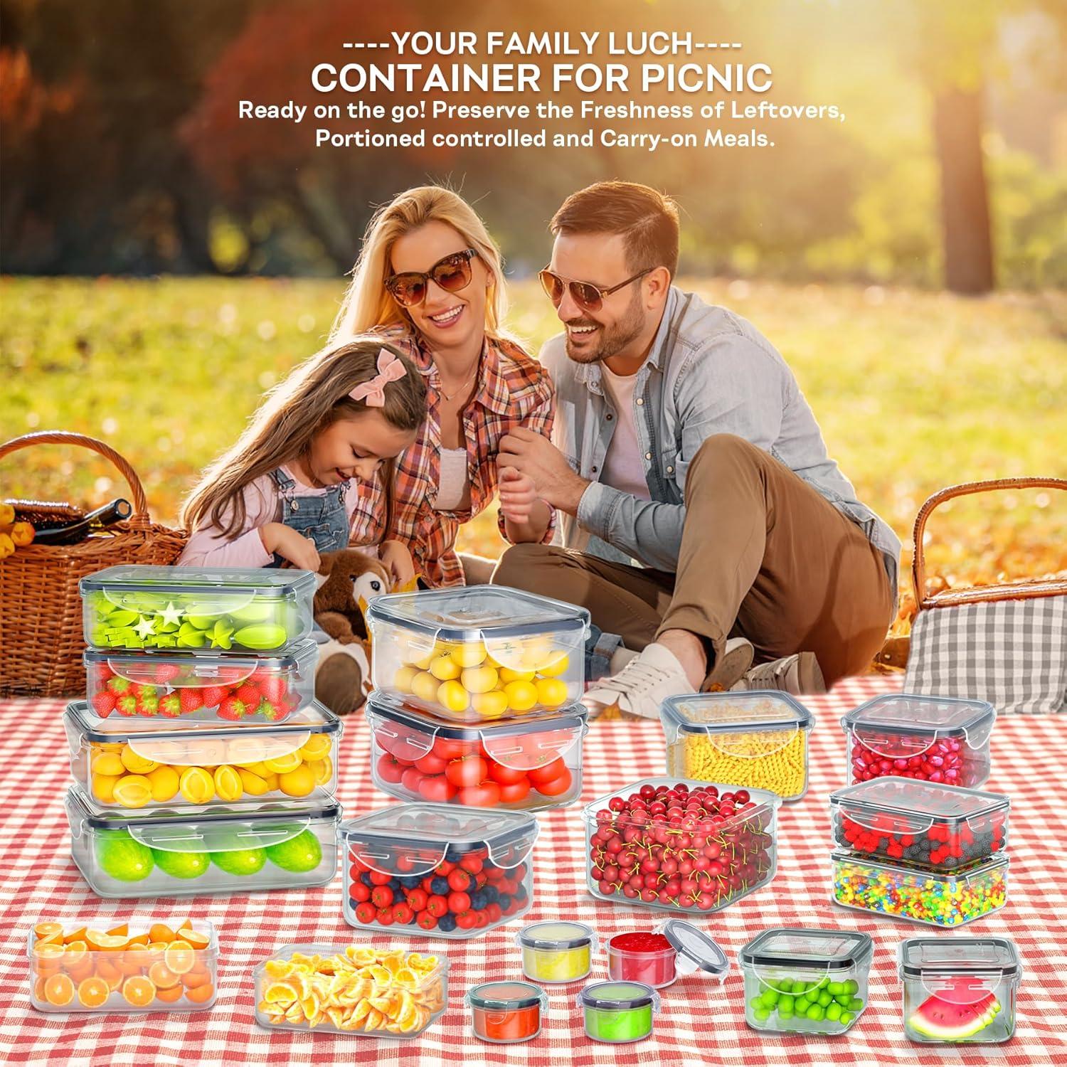 Contenedores de Almacenamiento de Alimentos Pony 20 Piezas Herméticos