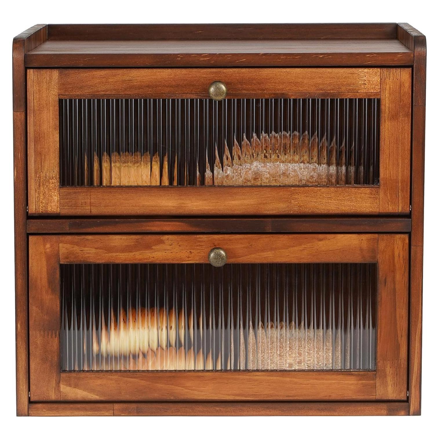 Caja de Pan de Madera Sunhoo 2 Capas 36.6x23.9x34cm Marrón