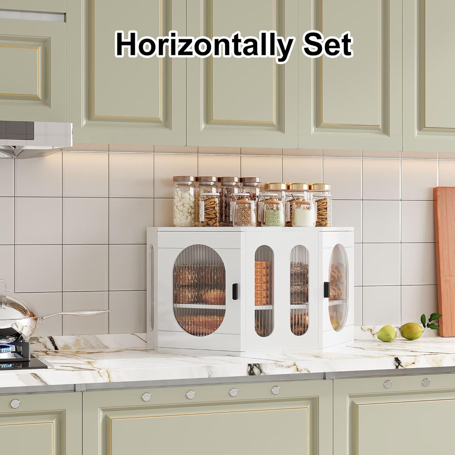 Caja de Pan Esquinera Minton de Madera Ajustable Blanca