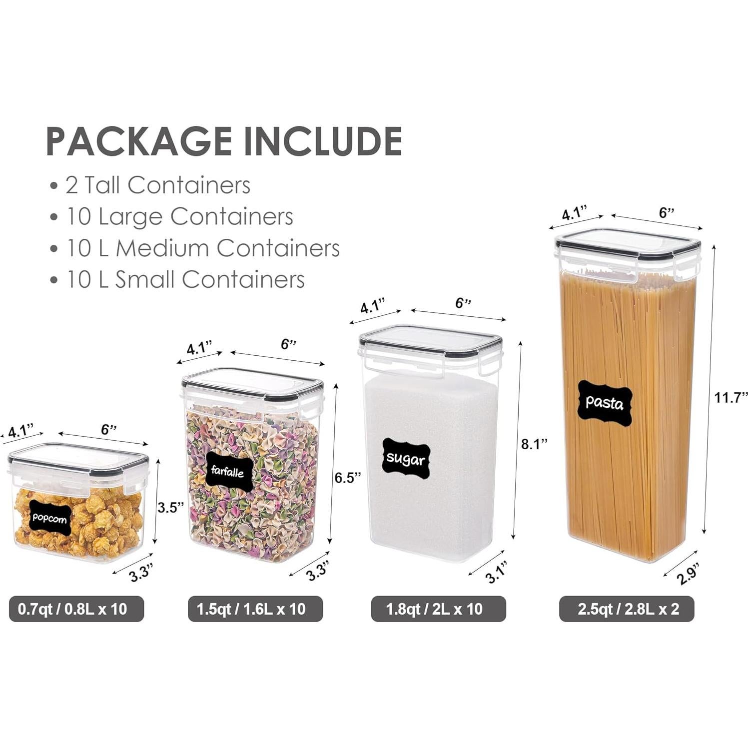 Vtopmart Juego de 32 Contenedores Herméticos de Alimentos 2.8L