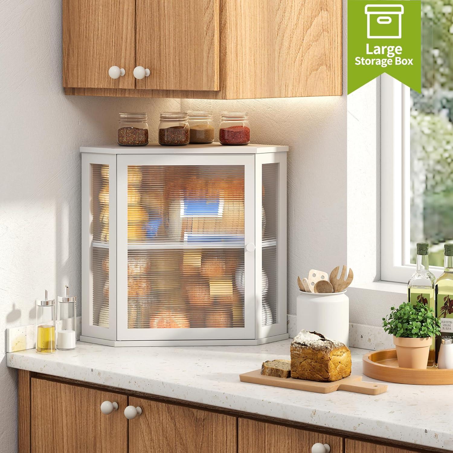 Caja de Pan Doble BMOSU Extra Grande de Bambú Blanca