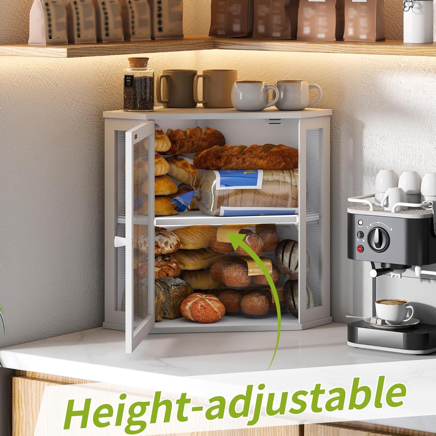 Caja de Pan Doble BMOSU Extra Grande de Bambú Blanca