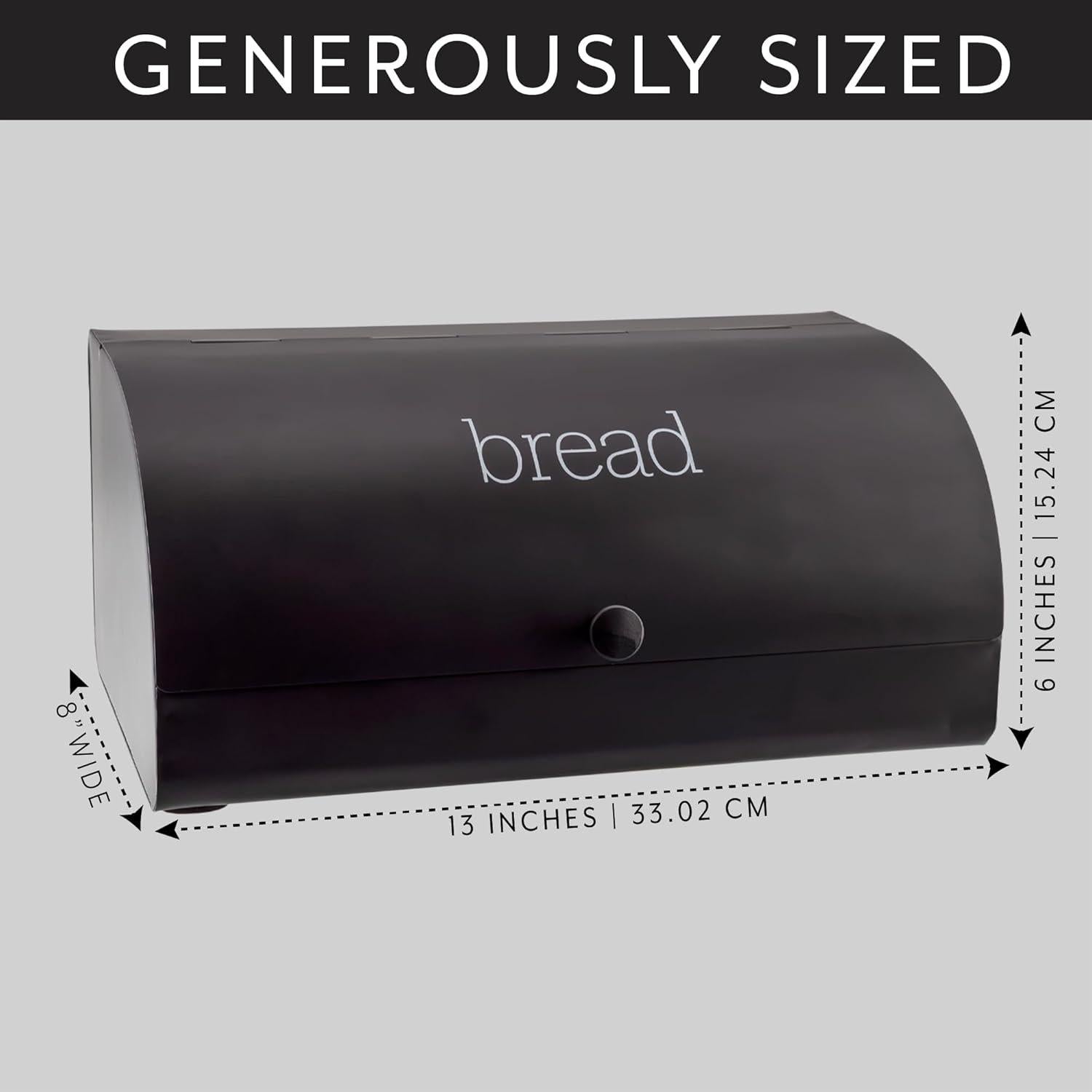 Caja de Pan Negra AuldHome Design 33x20x15 cm Estilo Retro