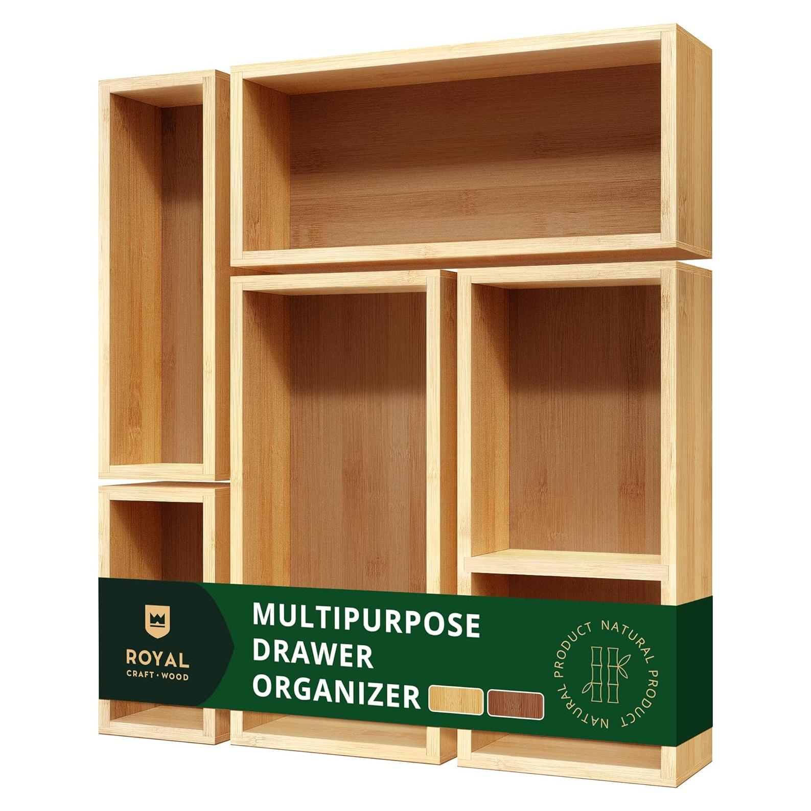 Set de 5 Organizadores de Cajones de Bambú Royal Craft Wood