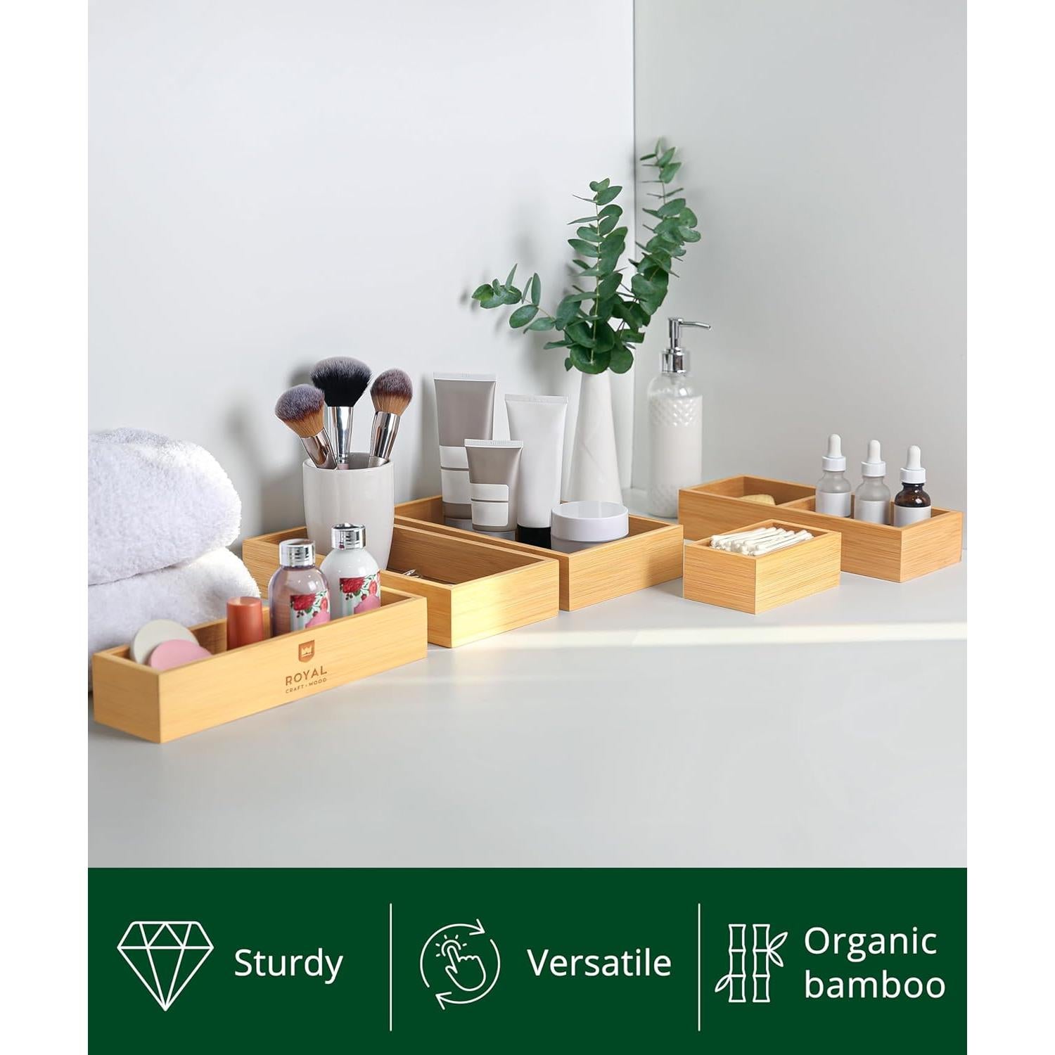 Set de 5 Organizadores de Cajones de Bambú Royal Craft Wood