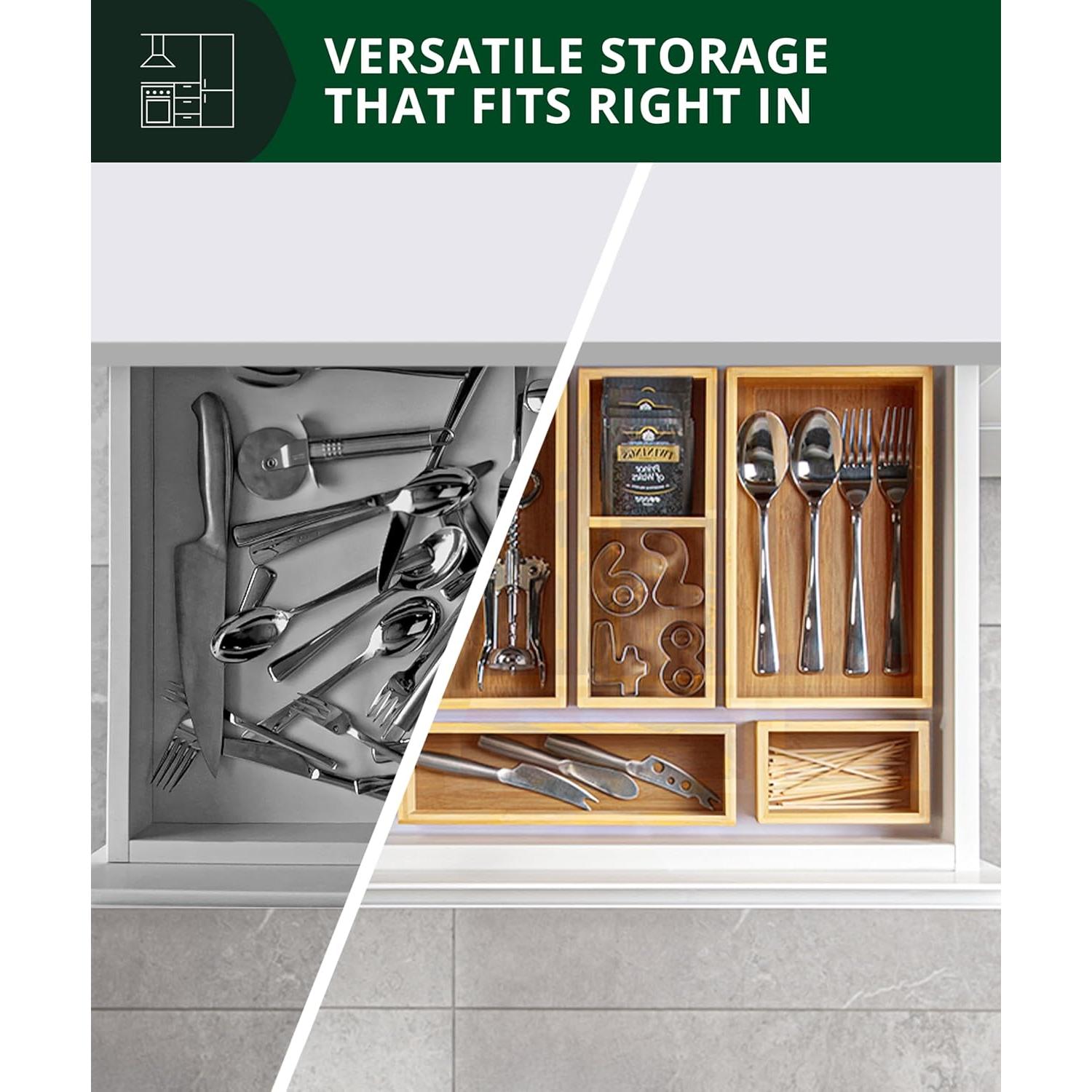 Set de 5 Organizadores de Cajones de Bambú Royal Craft Wood