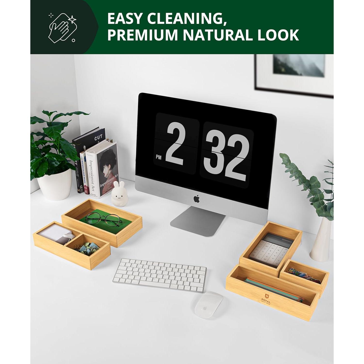 Set de 5 Organizadores de Cajones de Bambú Royal Craft Wood