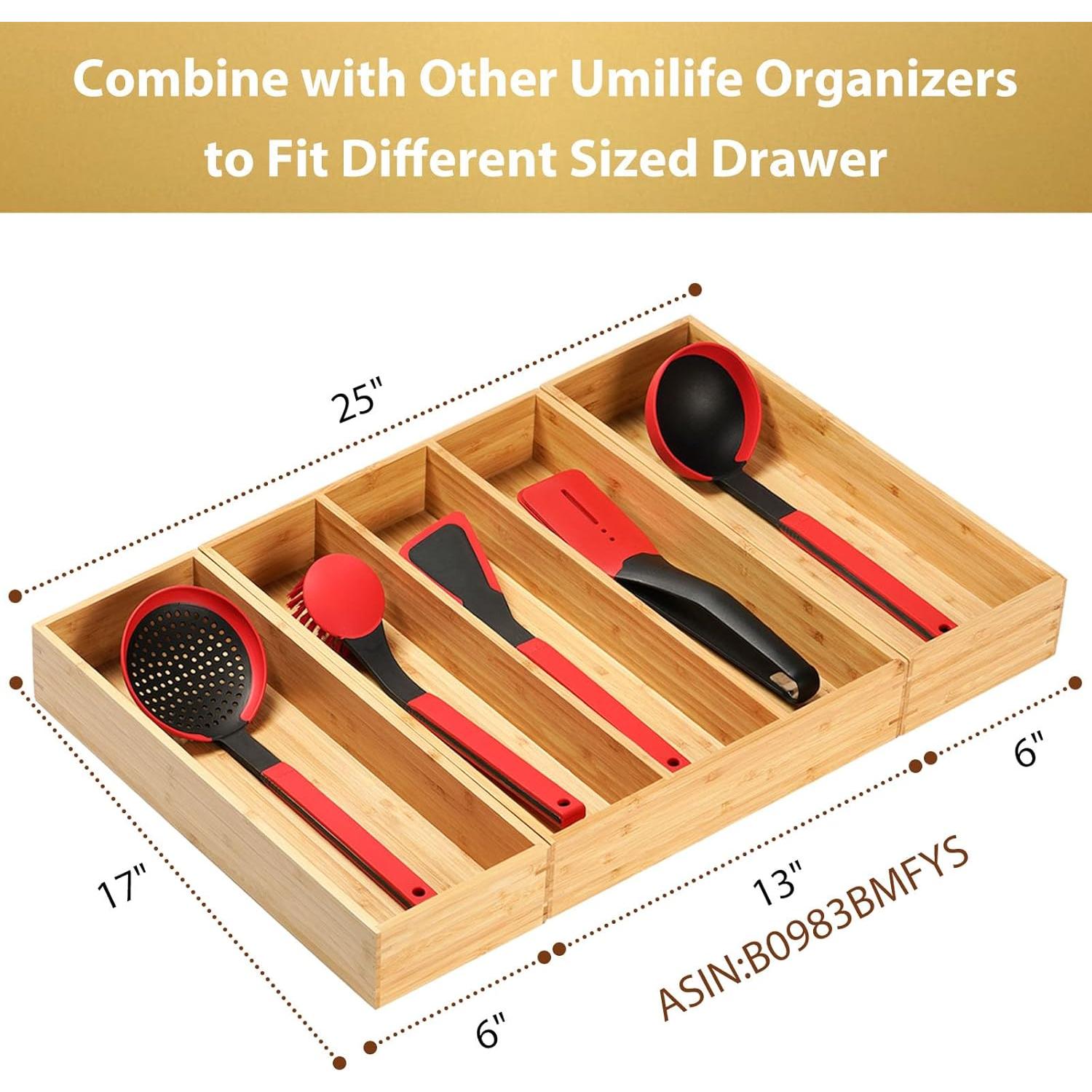 Organizador de Utensilios de Cocina Umilife - Juego de 2, 43x15x6.4cm