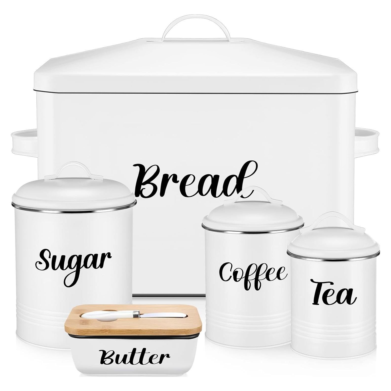 Set de Caja de Pan y Frascos de Cocina Teenyyou - Blanco
