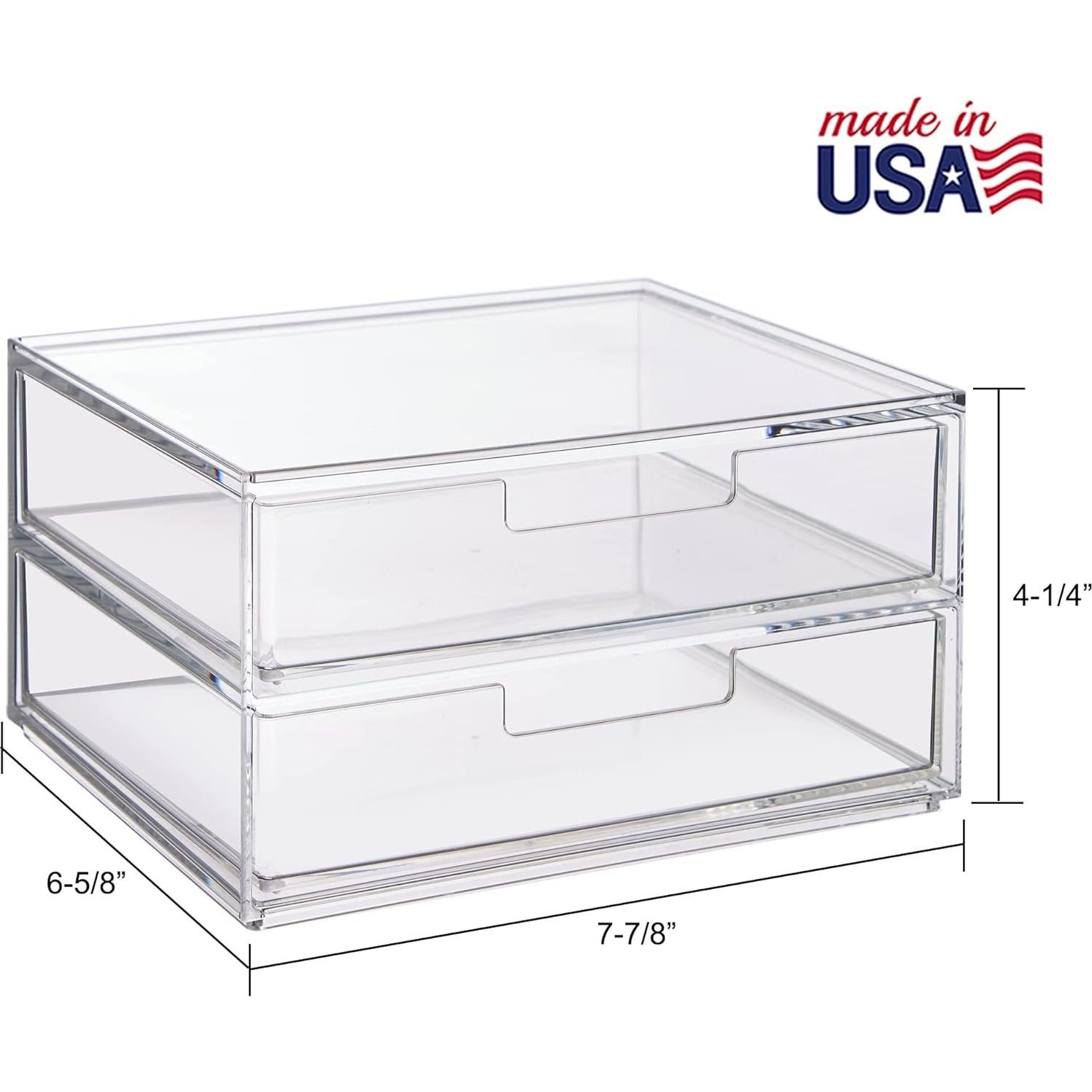 Organizador de Cajones STORi Chloe - 4 Cajones Anchos Transparentes