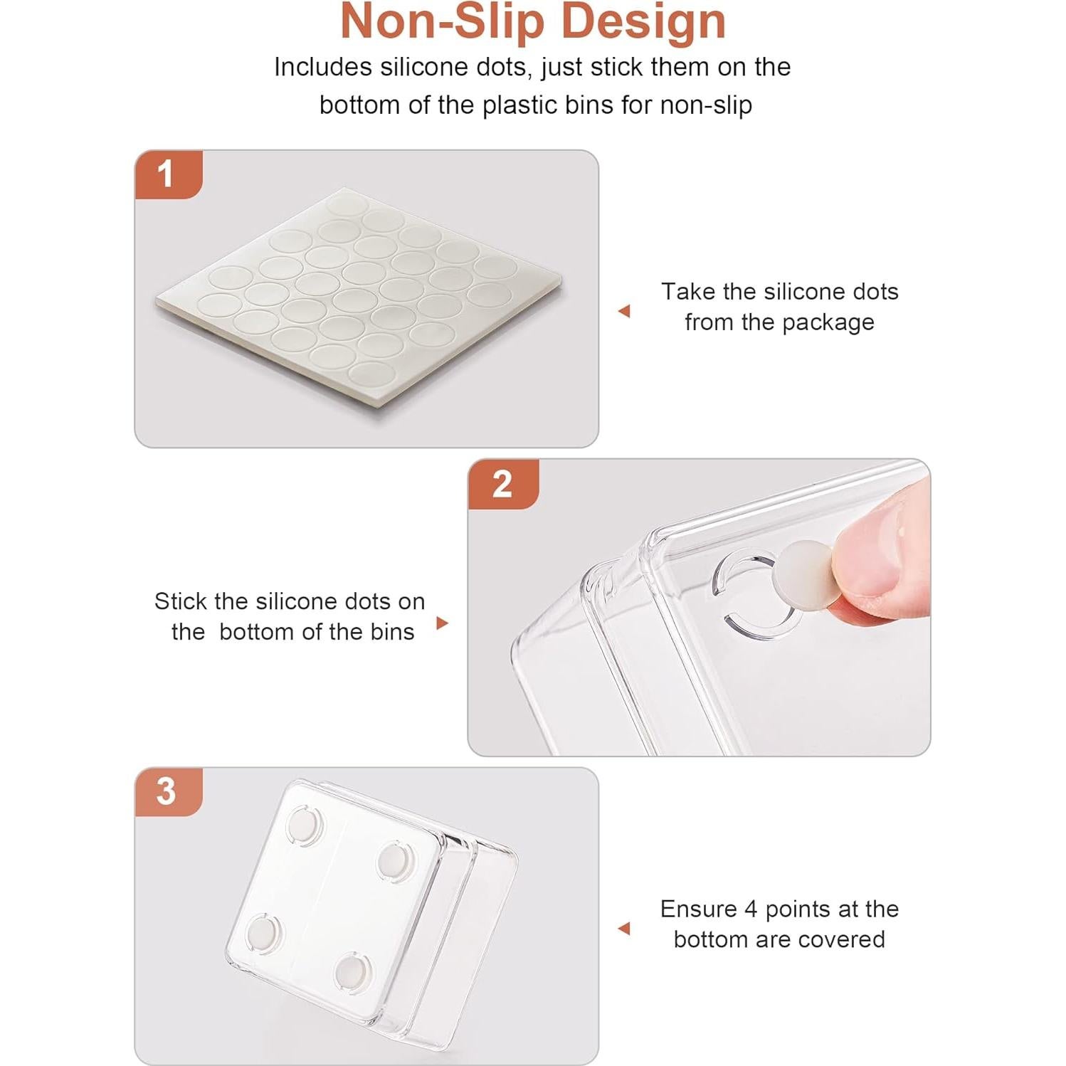 Organizador de Cajones SMARTAKE 22 Piezas Antideslizante Transparente