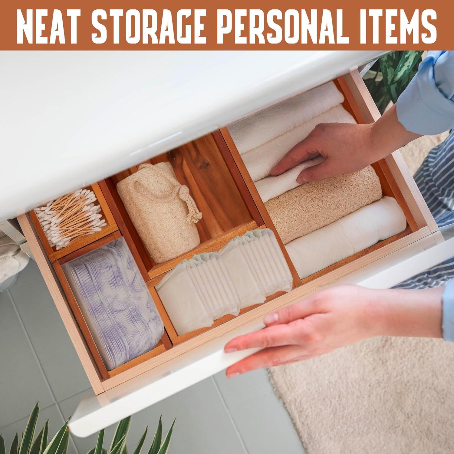 Conjunto de 5 Organizadores de Cajones Demigo de Madera de Acacia