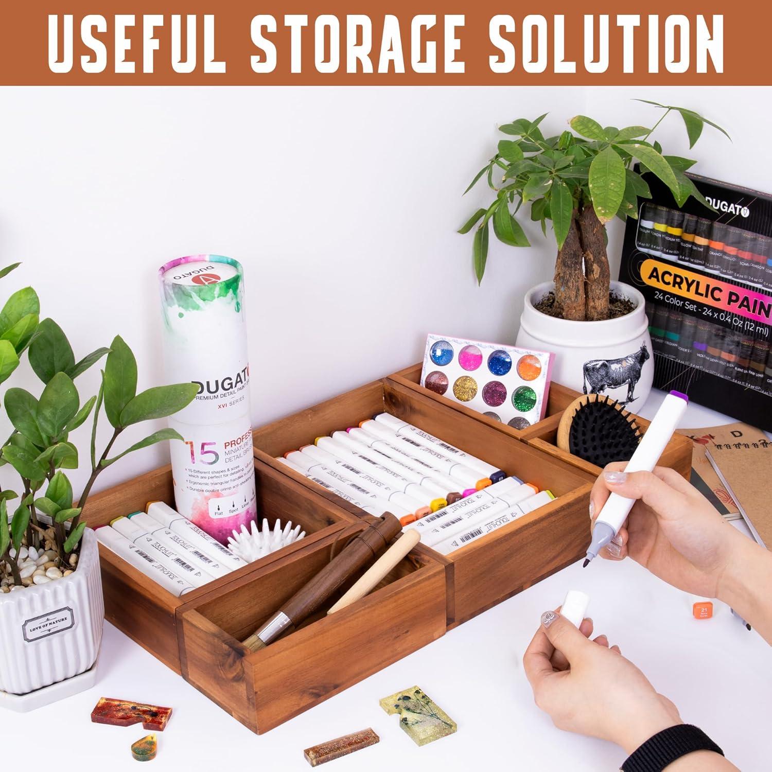 Conjunto de 5 Organizadores de Cajones Demigo de Madera de Acacia