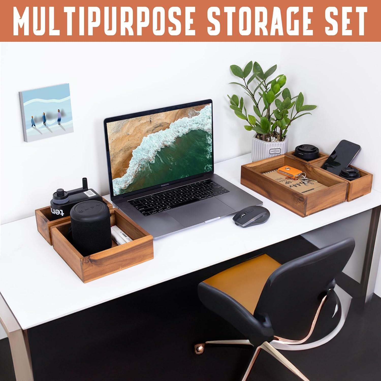 Conjunto de 5 Organizadores de Cajones Demigo de Madera de Acacia