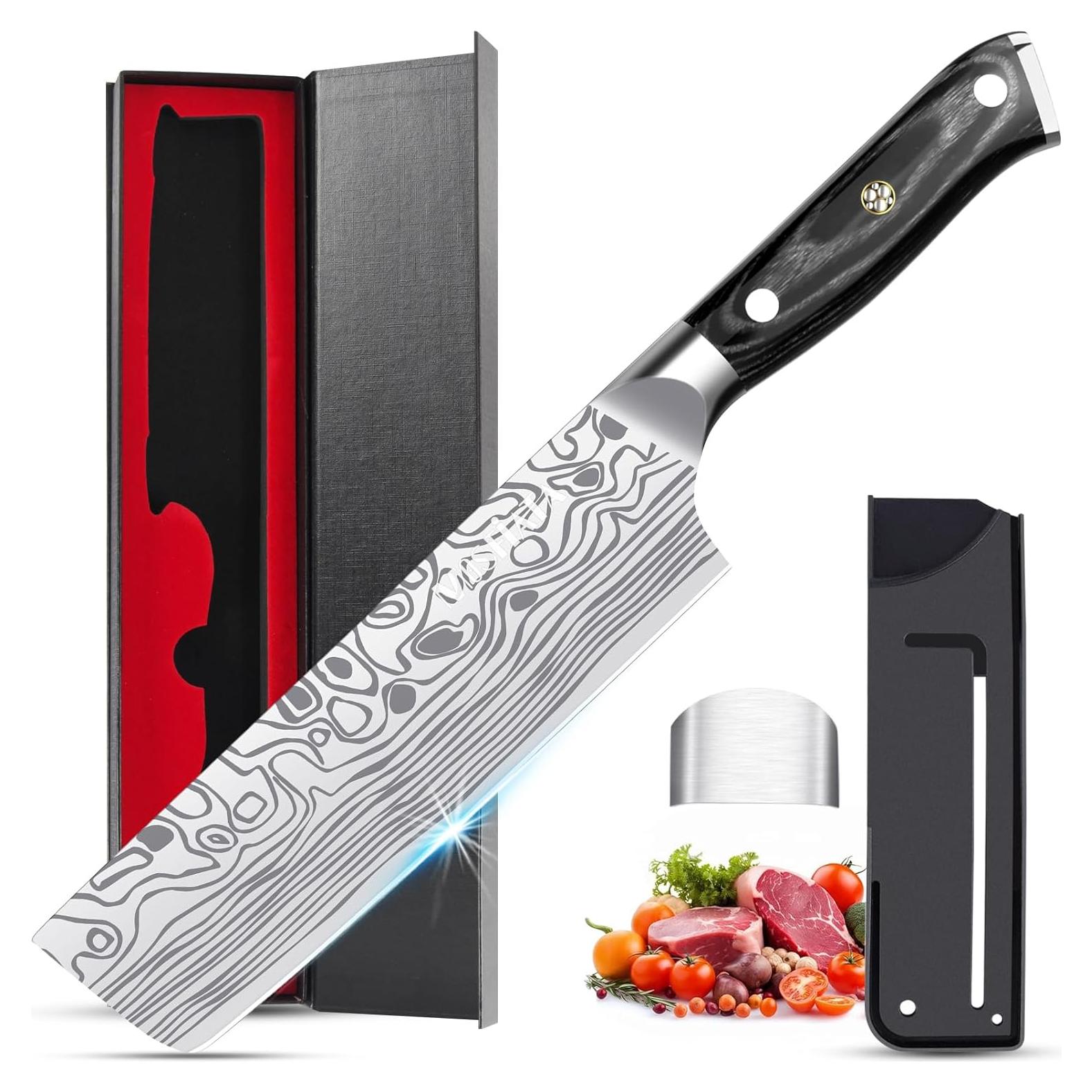 Cuchillo Nakiri 7" MOSFiATA Acero Inoxidable Alto Carbono