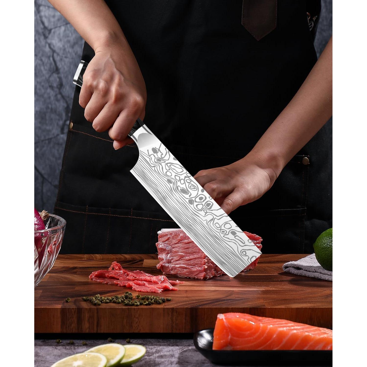 Cuchillo Nakiri 7" MOSFiATA Acero Inoxidable Alto Carbono