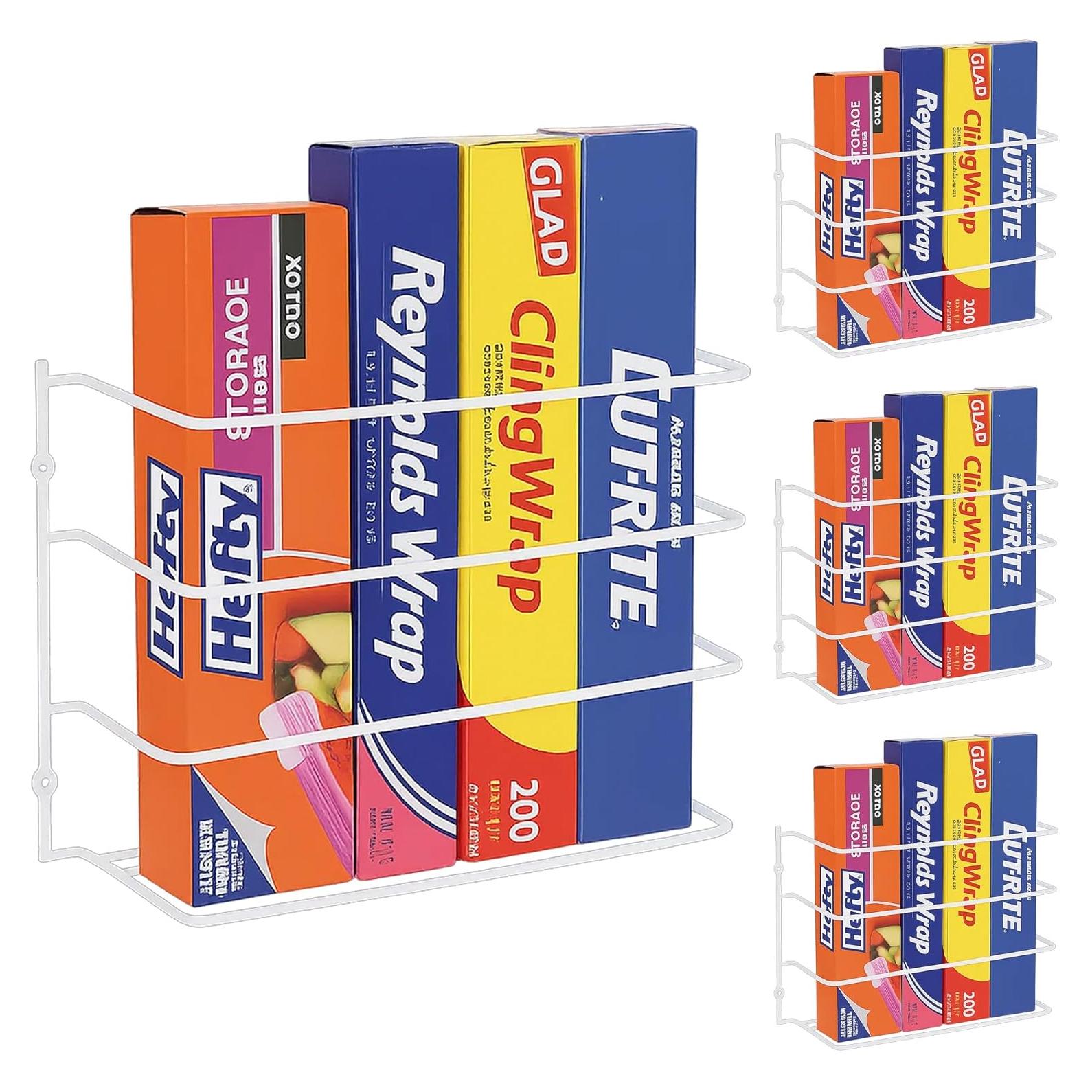 Organizador de Envolturas de Cocina Evelots - 4 Unidades - Metal Blanco