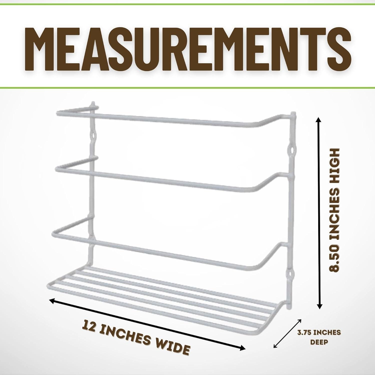 Organizador de Envolturas de Cocina Evelots - 4 Unidades - Metal Blanco