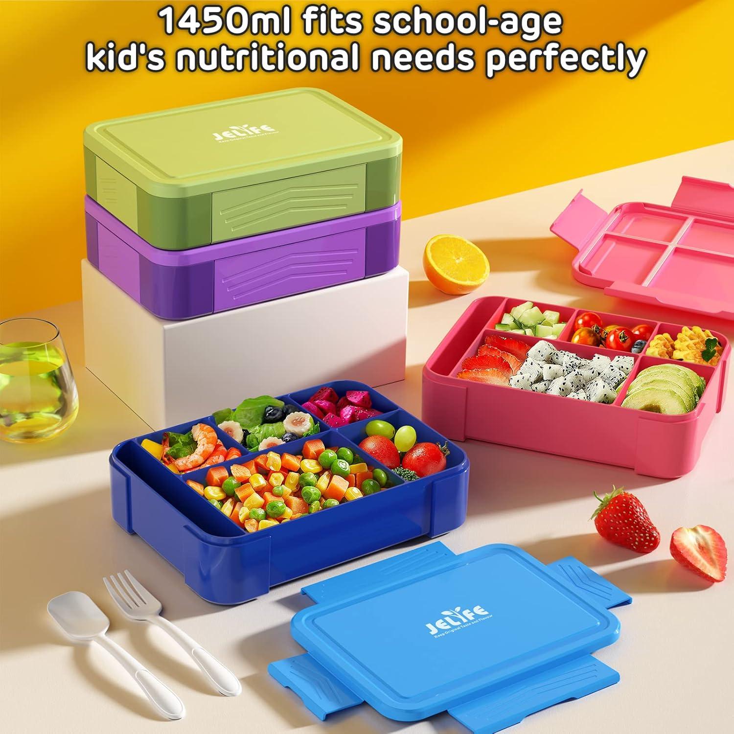 Caja Bento para Niños Jelife 1450ml 6 Compartimentos Azul