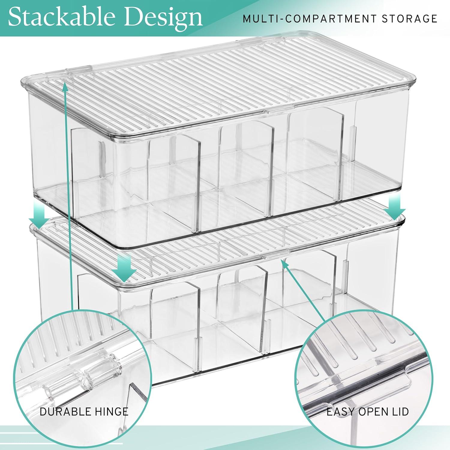 Contenedores de Almacenamiento Sorbus 2 Unidades con Divisores