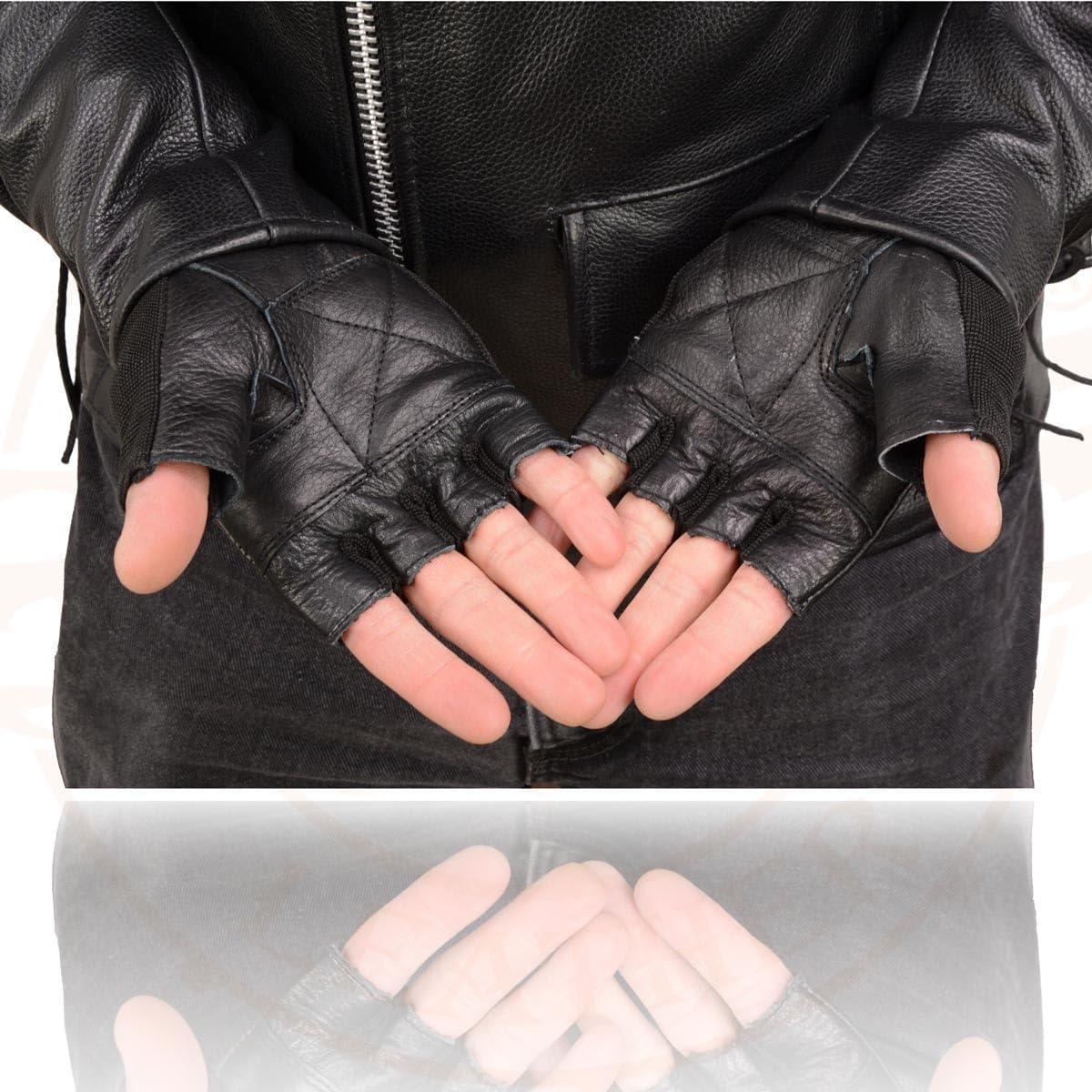 Guantes de Motocicleta sin Dedos Milwaukee Leather MG7562 Negro
