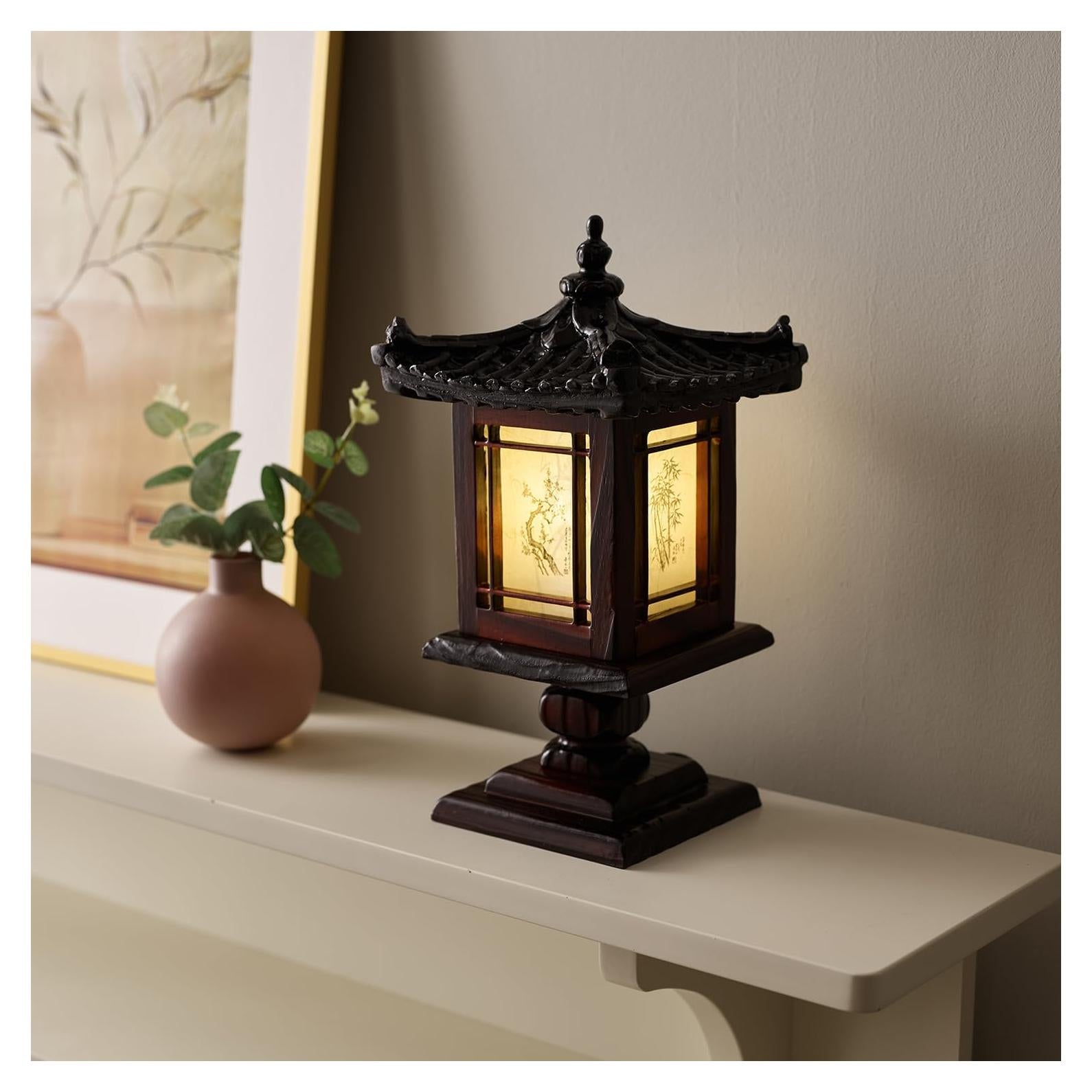 Lámpara de Madera Hecha a Mano Antique Alive 32cm Pabellón