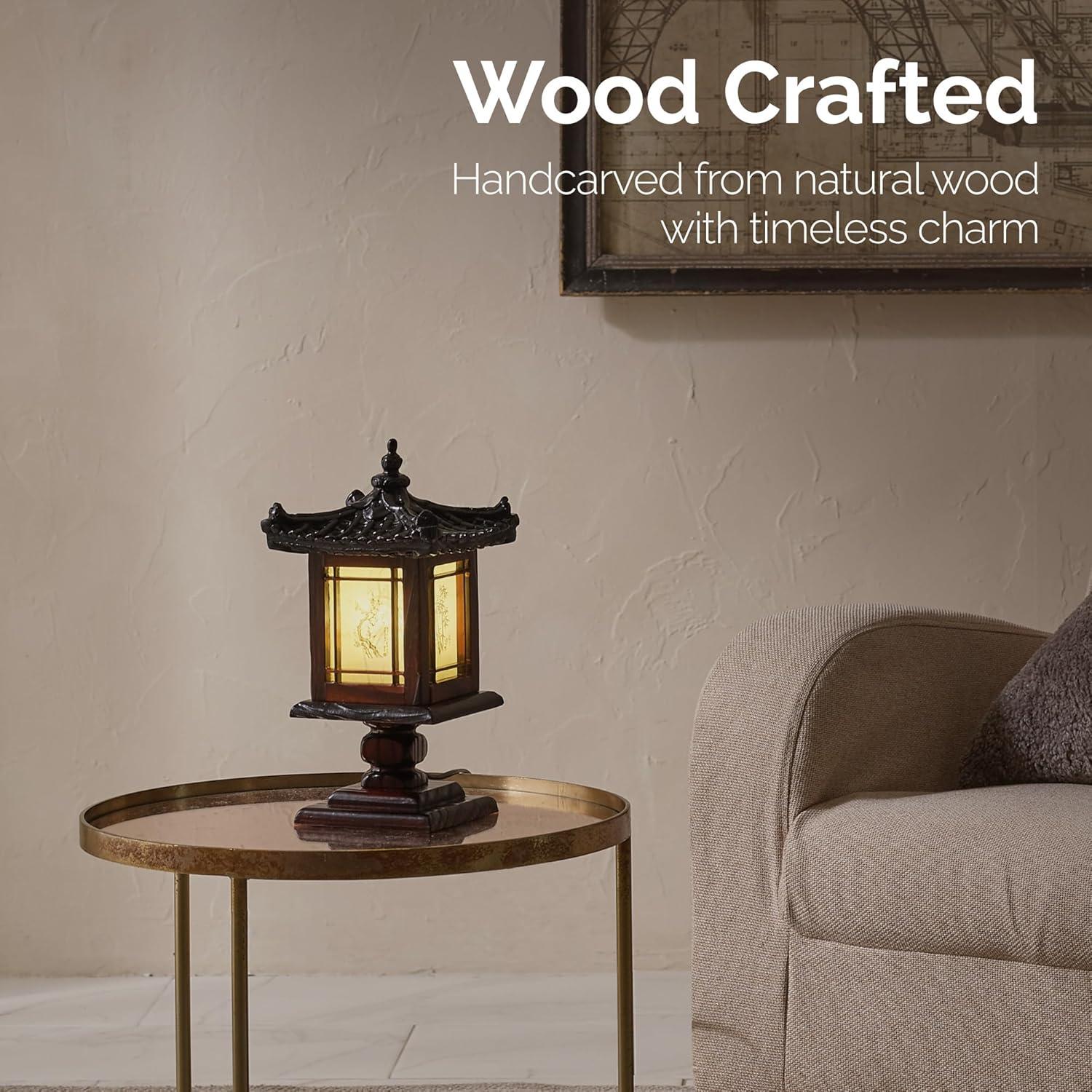 Lámpara de Madera Hecha a Mano Antique Alive 32cm Pabellón