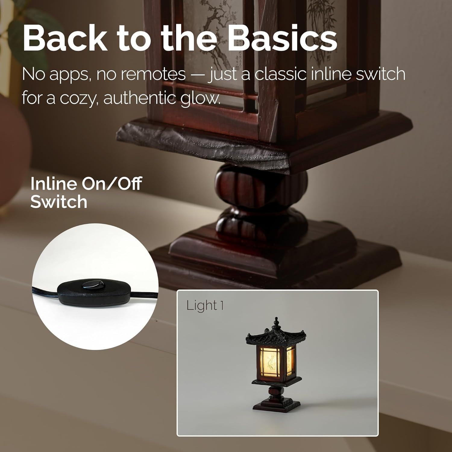 Lámpara de Madera Hecha a Mano Antique Alive 32cm Pabellón