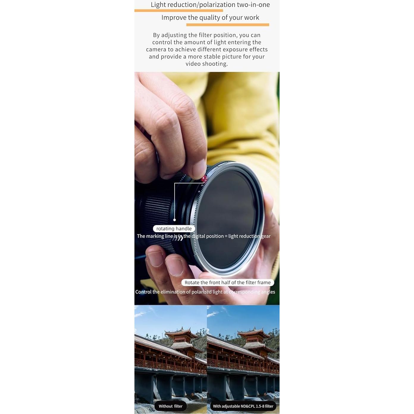 Filtro Kase CPL/ND Combo 39mm para Fujifilm X-E5